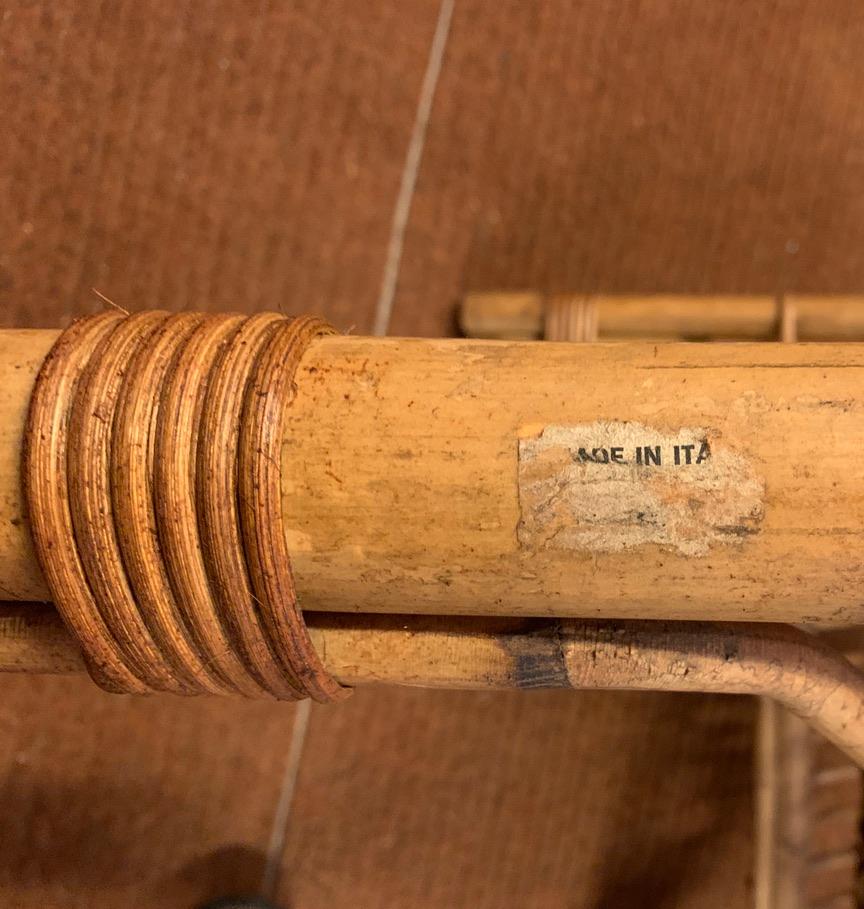 Sillones de bambú de mediados de siglo, influencias del Torii japonés. Dal Vera, Italia, años 60 en venta 4