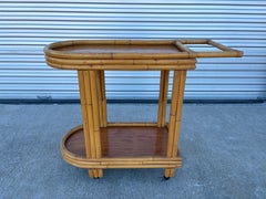 Mid Century Bamboo Bar Cart