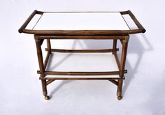 Mid Century Bamboo Bar Cart in the Manner of John Wisner for Ficks Reed