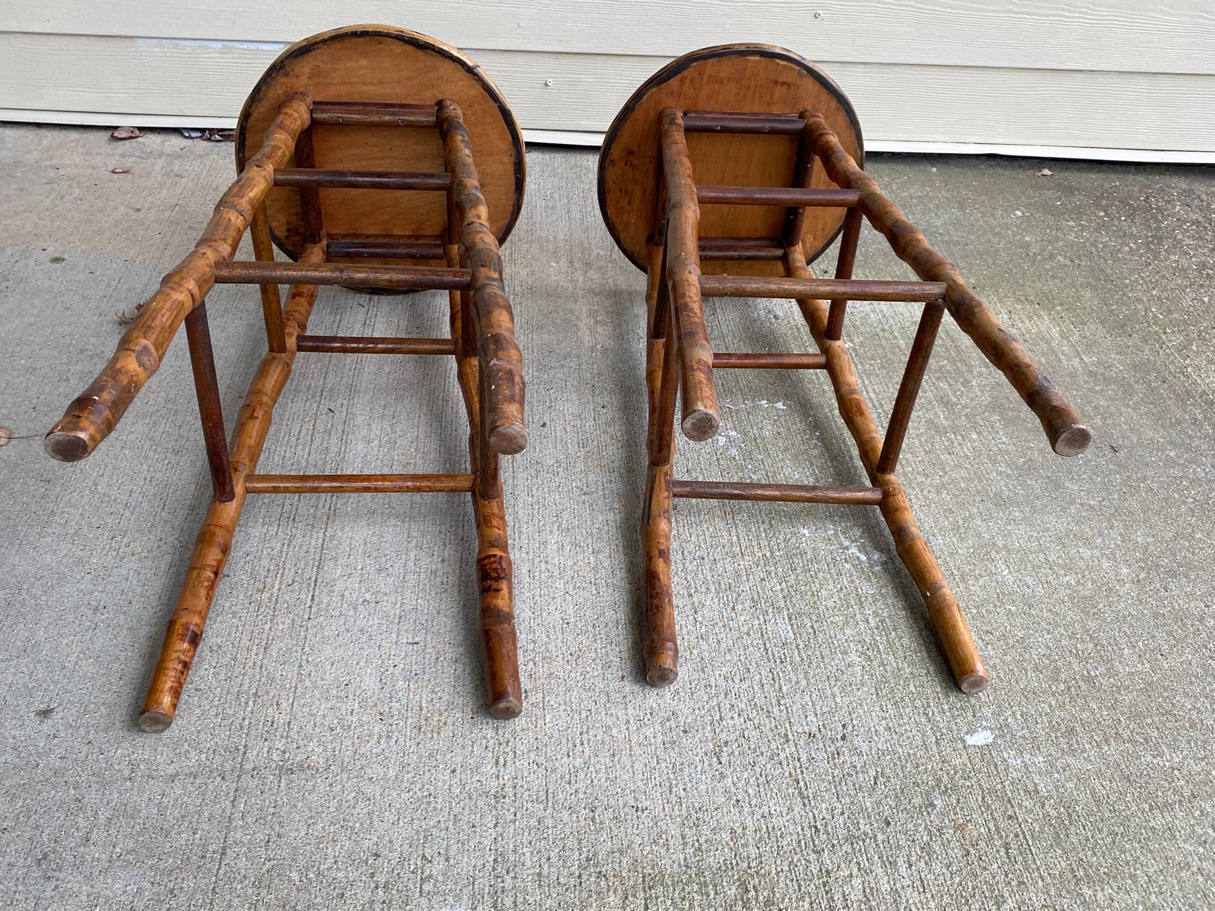 Mid-century Bamboo Bar Stools For Sale 1