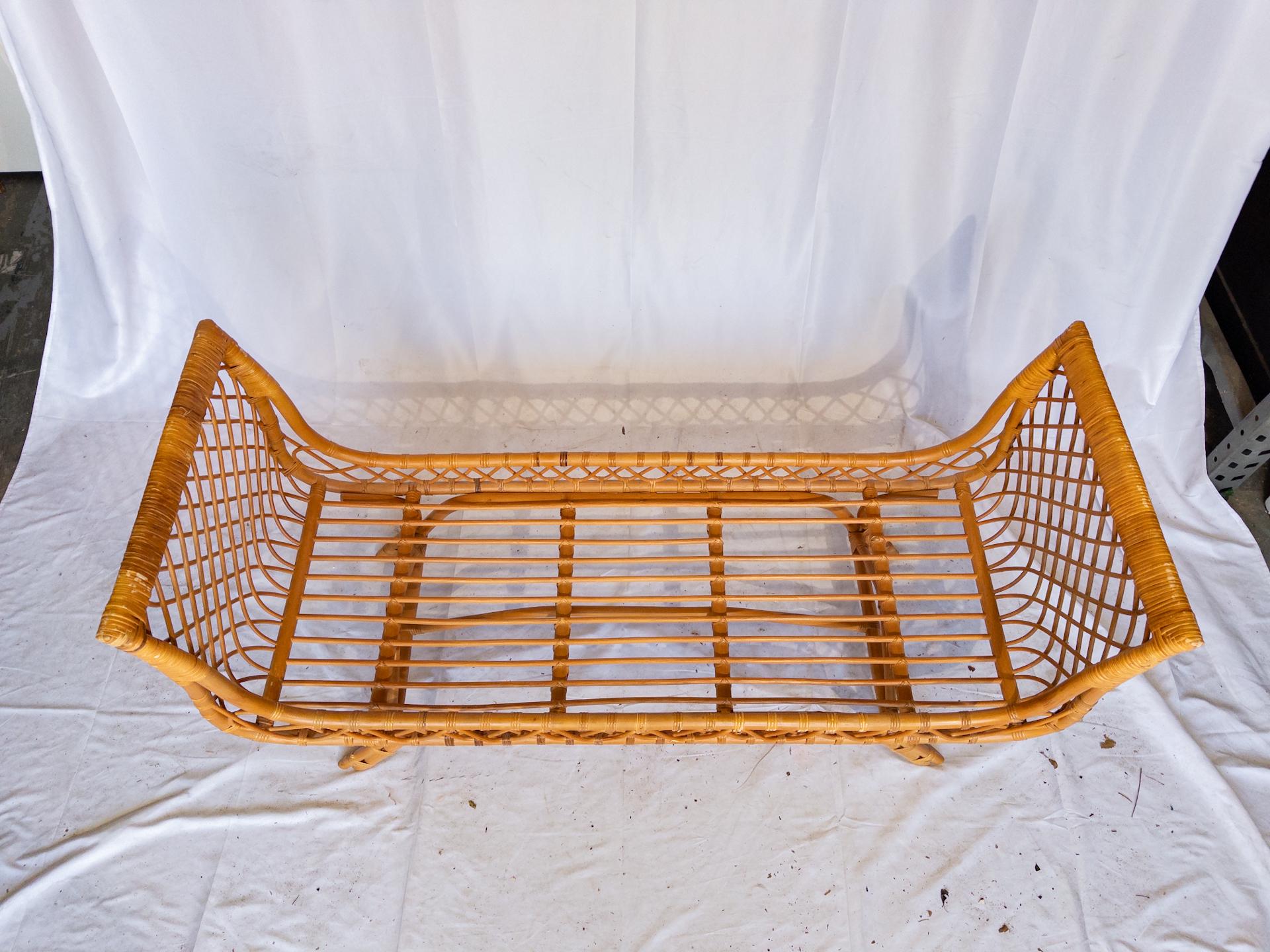 Mid Century Bamboo Bench For Sale 9