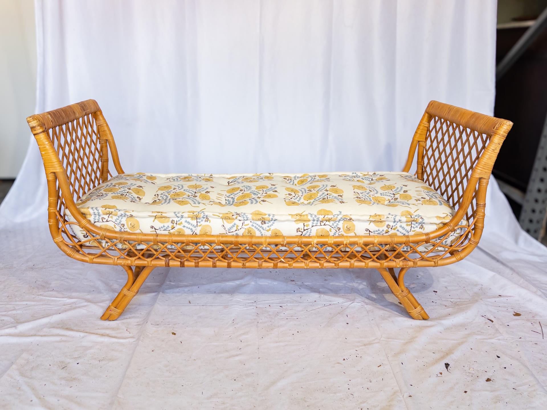 Mid Century Bamboo Bench For Sale 2