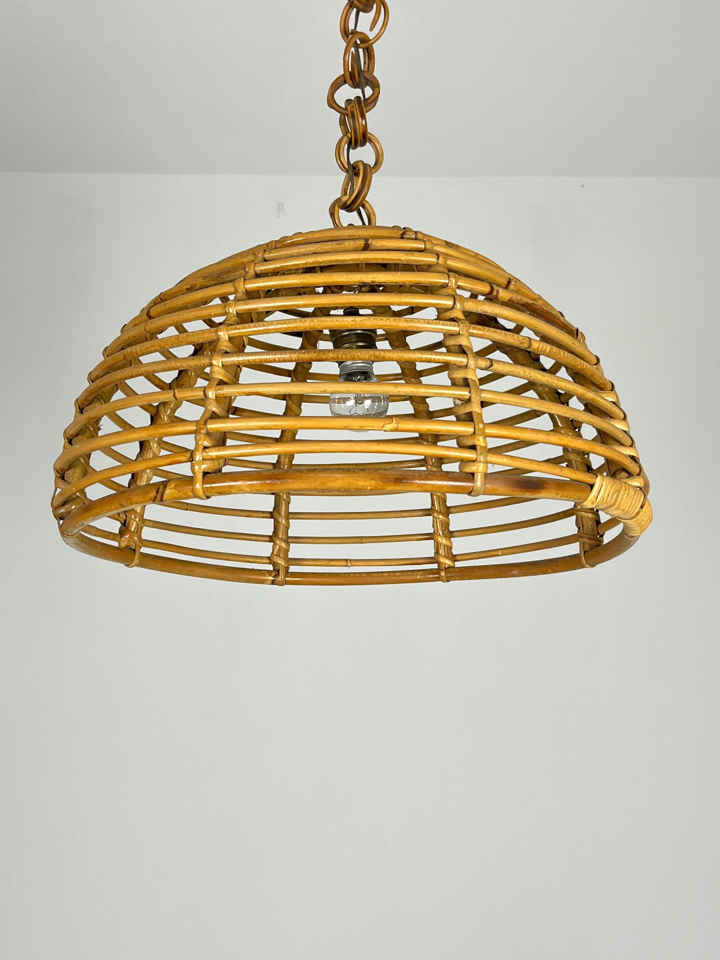 Mid-century Bamboo Chandelier Attributed to Vivai del Sud, 1960s For Sale 6
