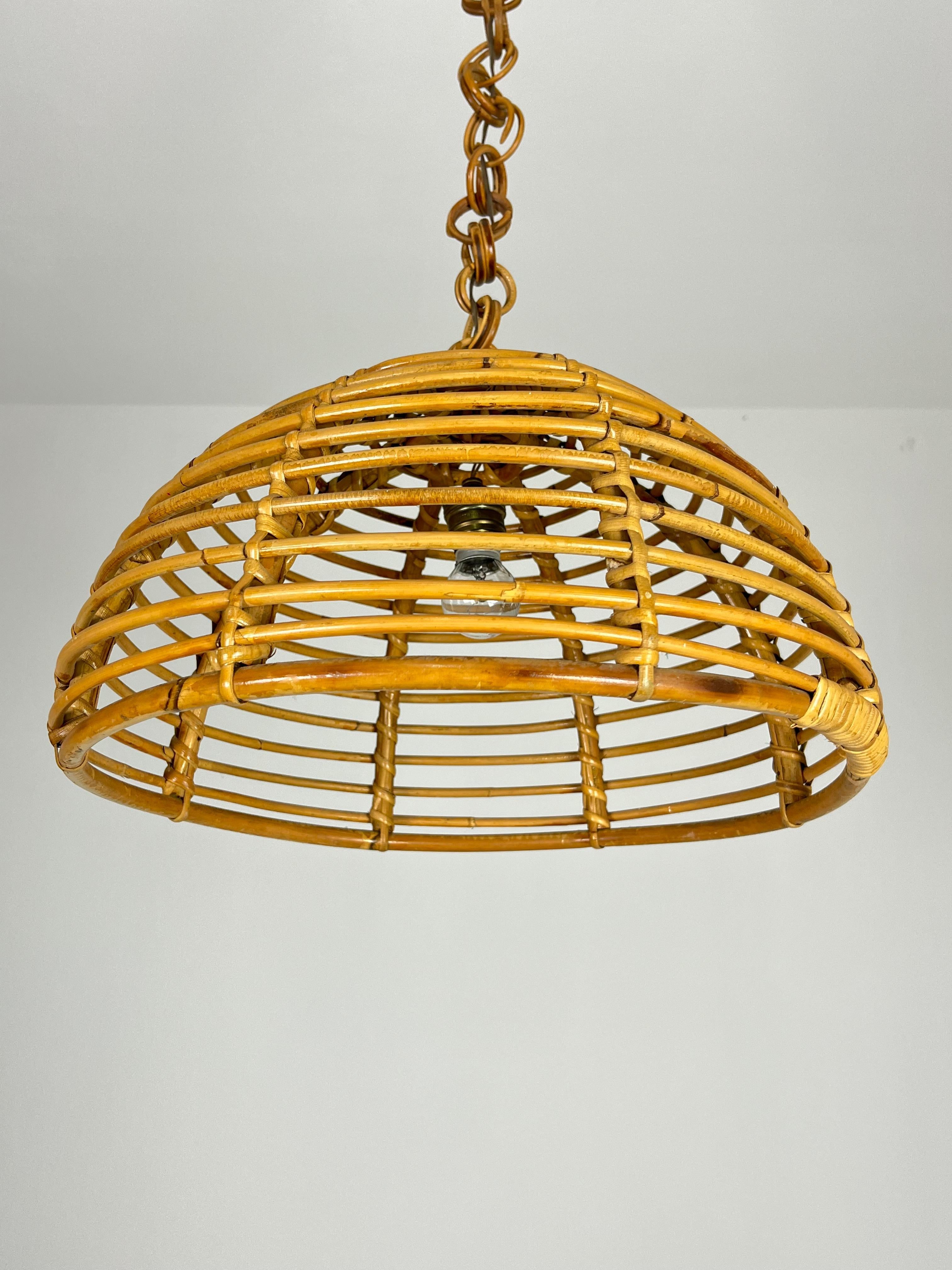 Mid-century Bamboo Chandelier Attributed to Vivai del Sud, 1960s For Sale 4