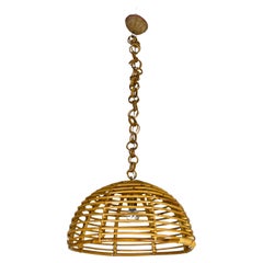 Mid-century Bamboo Chandelier Attributed to Vivai del Sud, 1960s