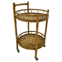 Mid-century Bamboo Circular Bar Cart, 1960s