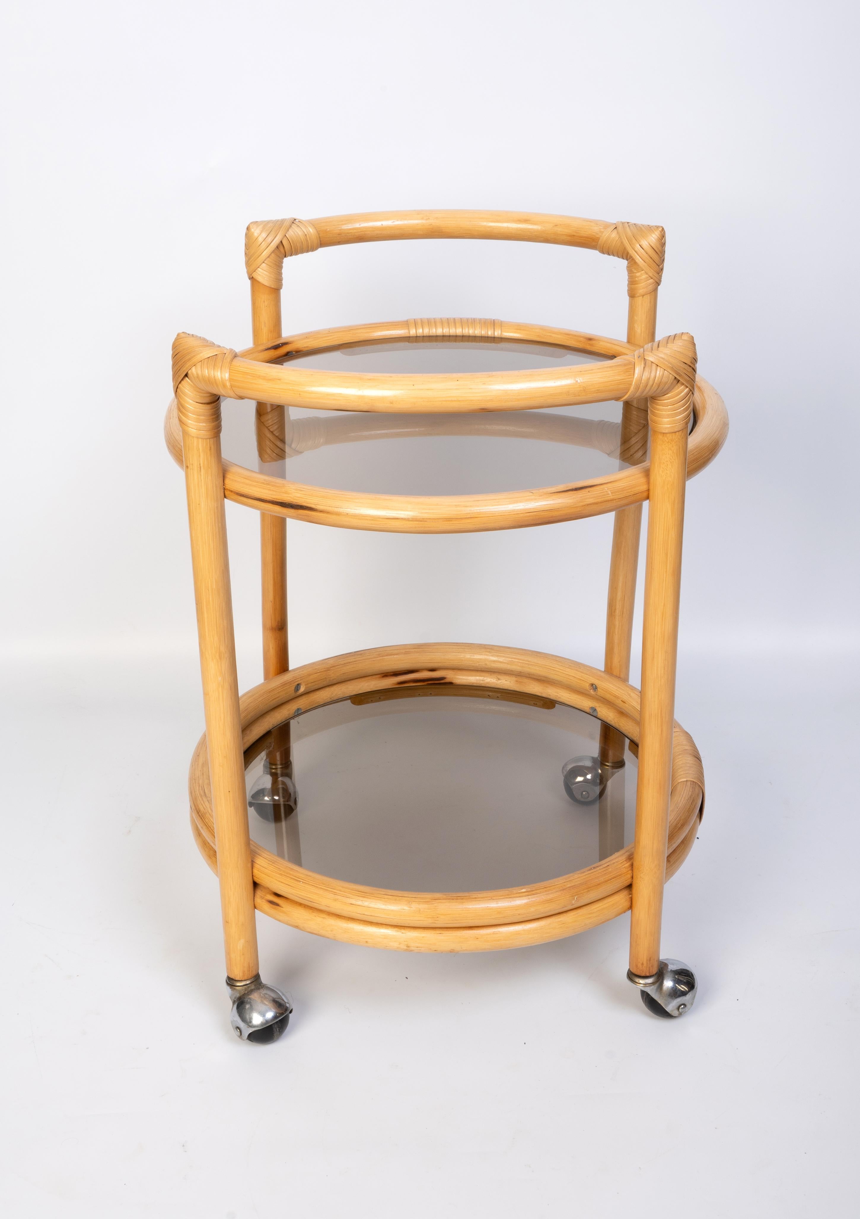 Table d'appoint circulaire en bambou, Italie, C.1960 Bon état - En vente à London, GB