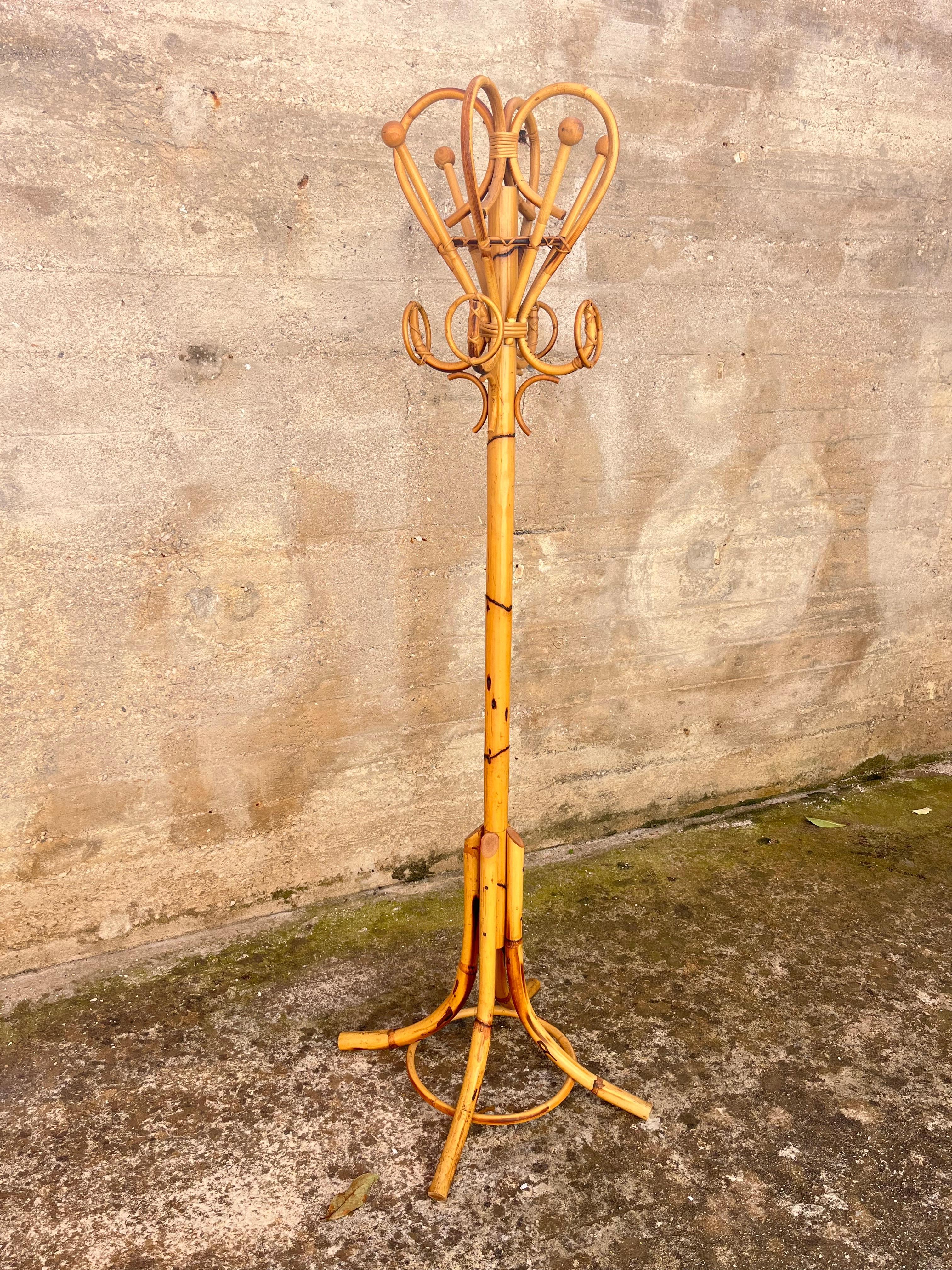 Appendiabiti in bambù di metà secolo, 1960 in vendita 1