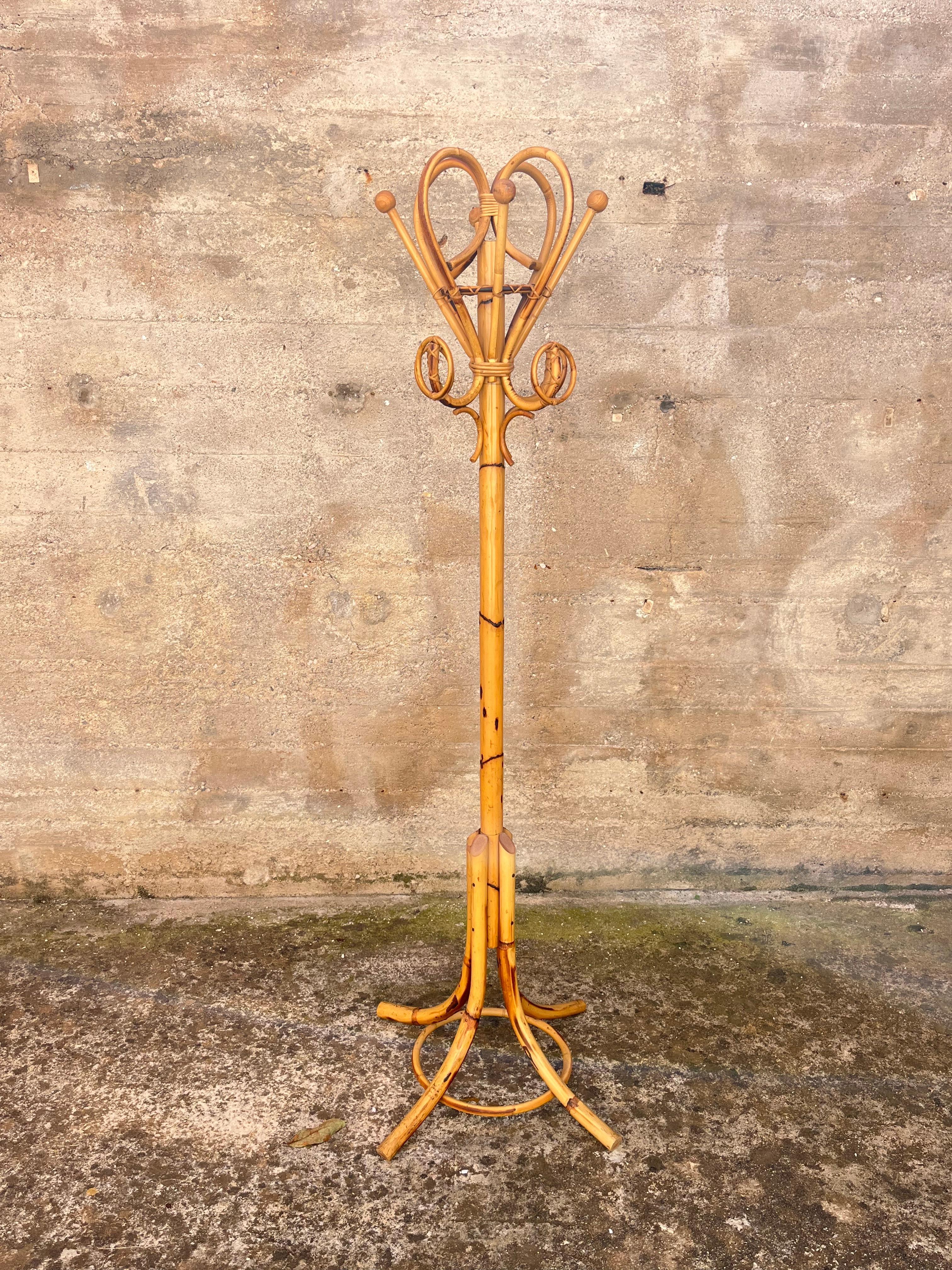 Appendiabiti in bambù di metà secolo, 1960 in vendita 2