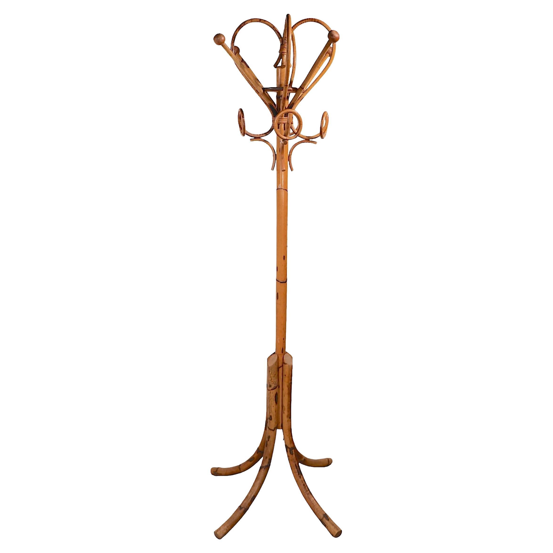 Mid Century Bamboo Coat Tree Rack after Albini