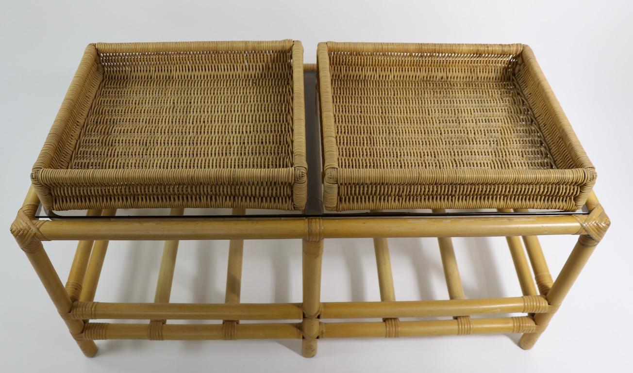 Mid  Century Bamboo Coffee Table Attributed to Ficks Reed 4