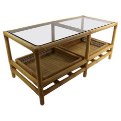 Mid Century Bamboo Coffee Table Attributed to Ficks Reed