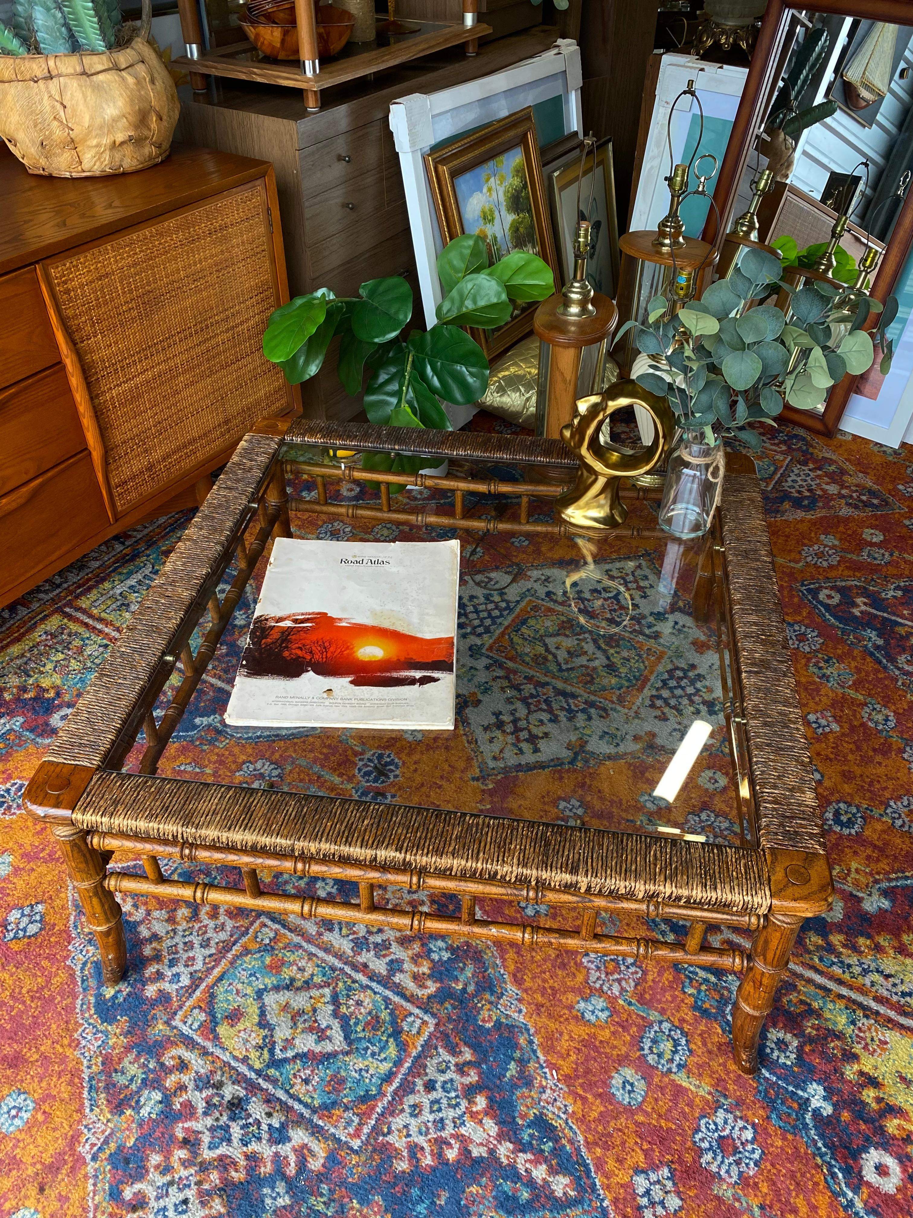 Midcentury Bamboo Coffee Table 3