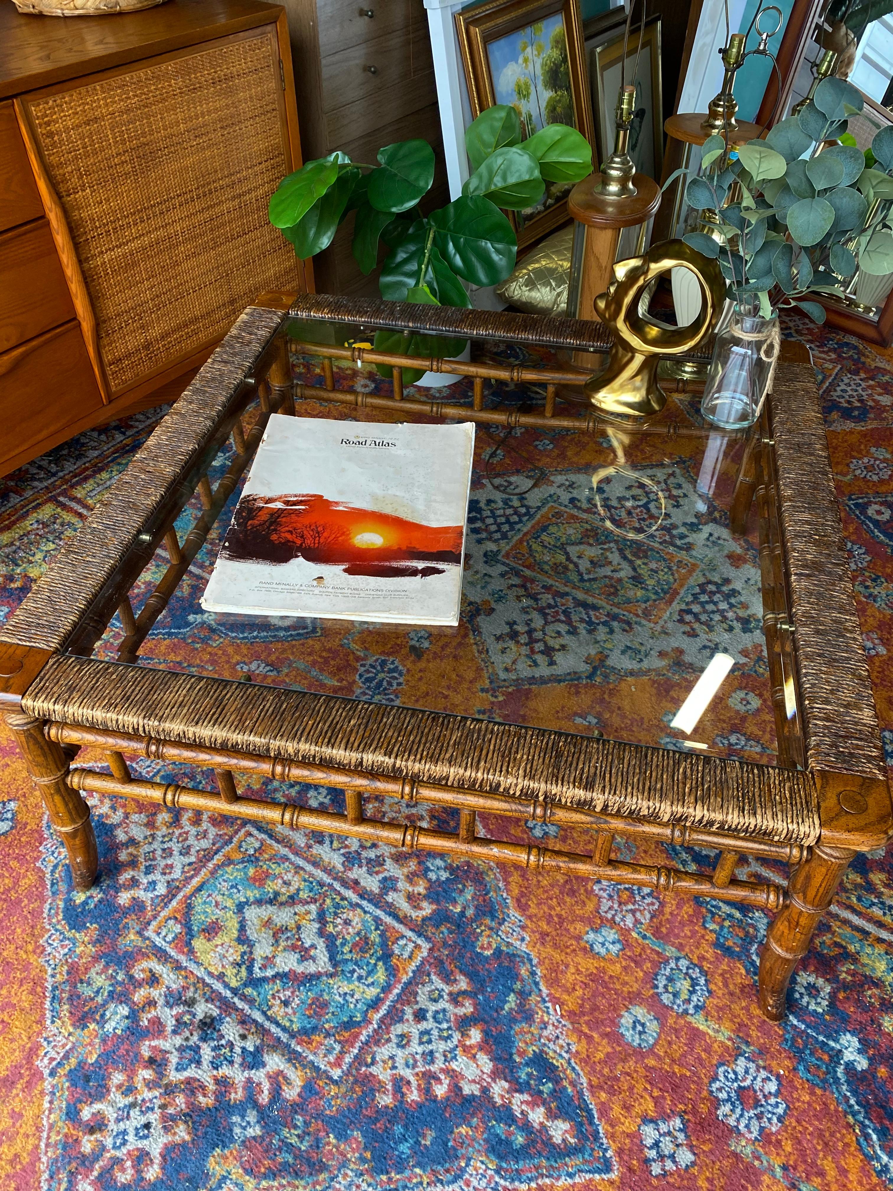 Midcentury Bamboo Coffee Table In Good Condition In Spring Valley, CA