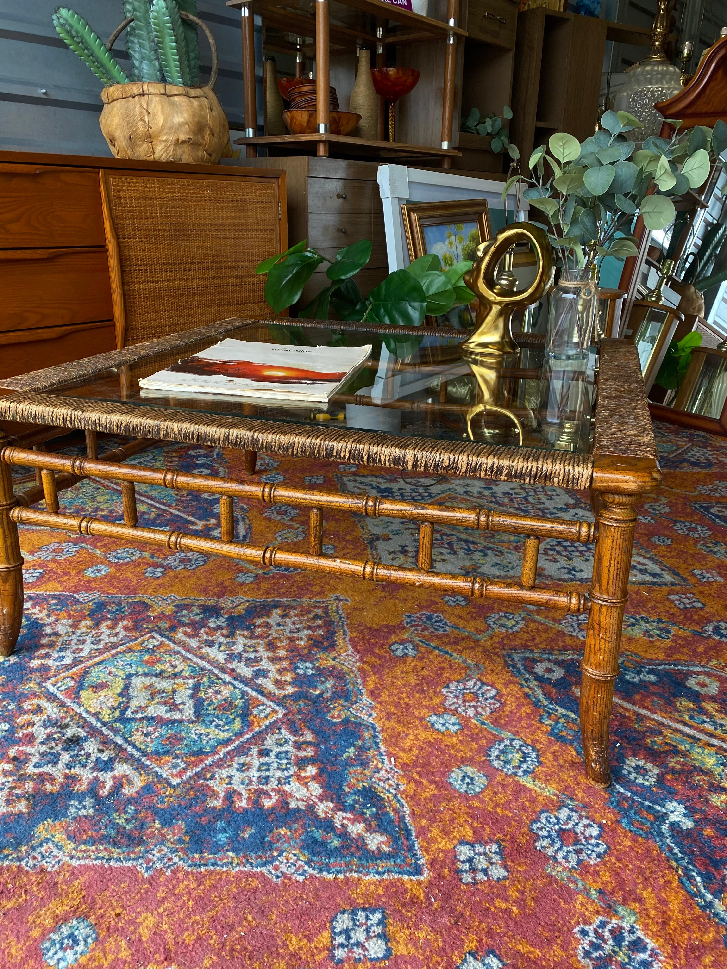 Mid-20th Century Midcentury Bamboo Coffee Table