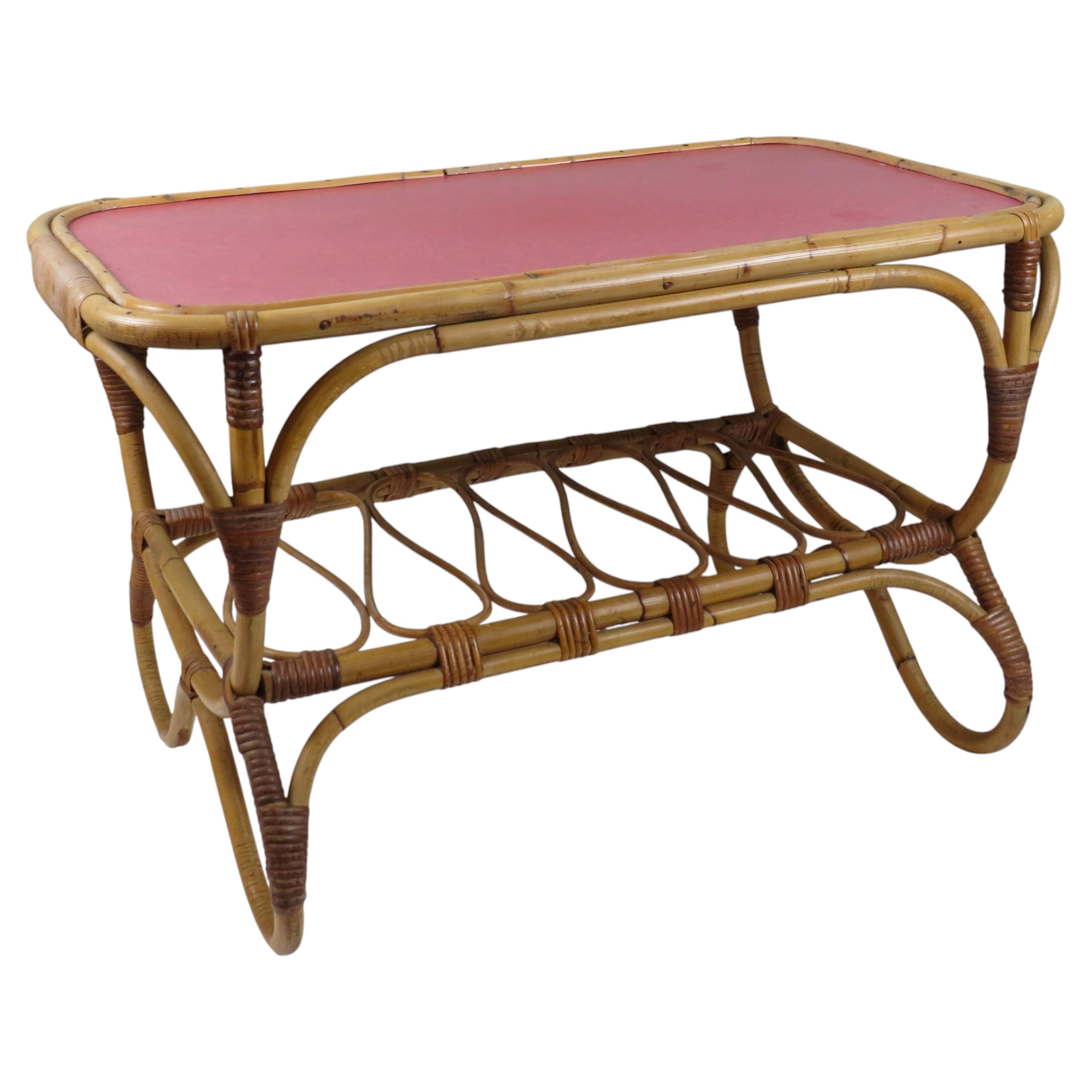 Mid-Century Bamboo Coffee Table, Rohe Noordwolde, 1960s