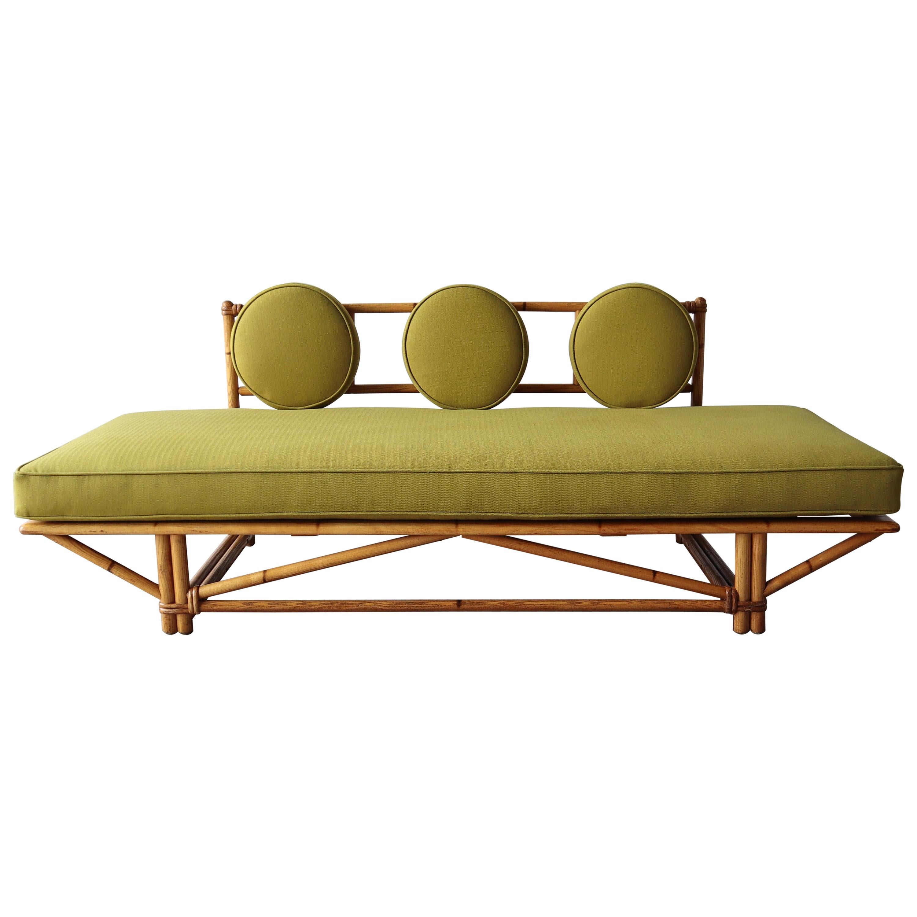 Mid Century Bamboo Daybed Sofa