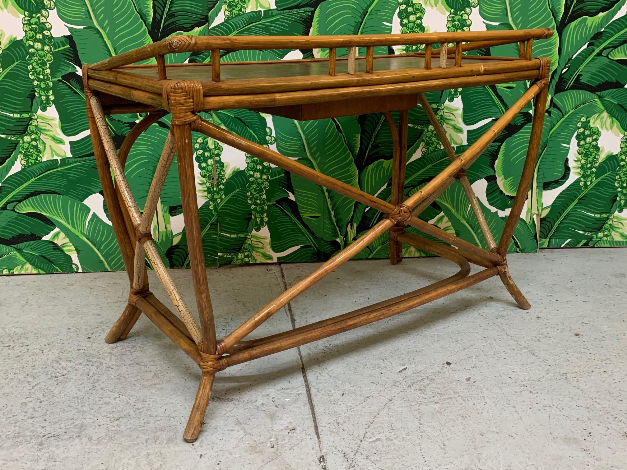 Midcentury Bamboo Desk and Chair 2