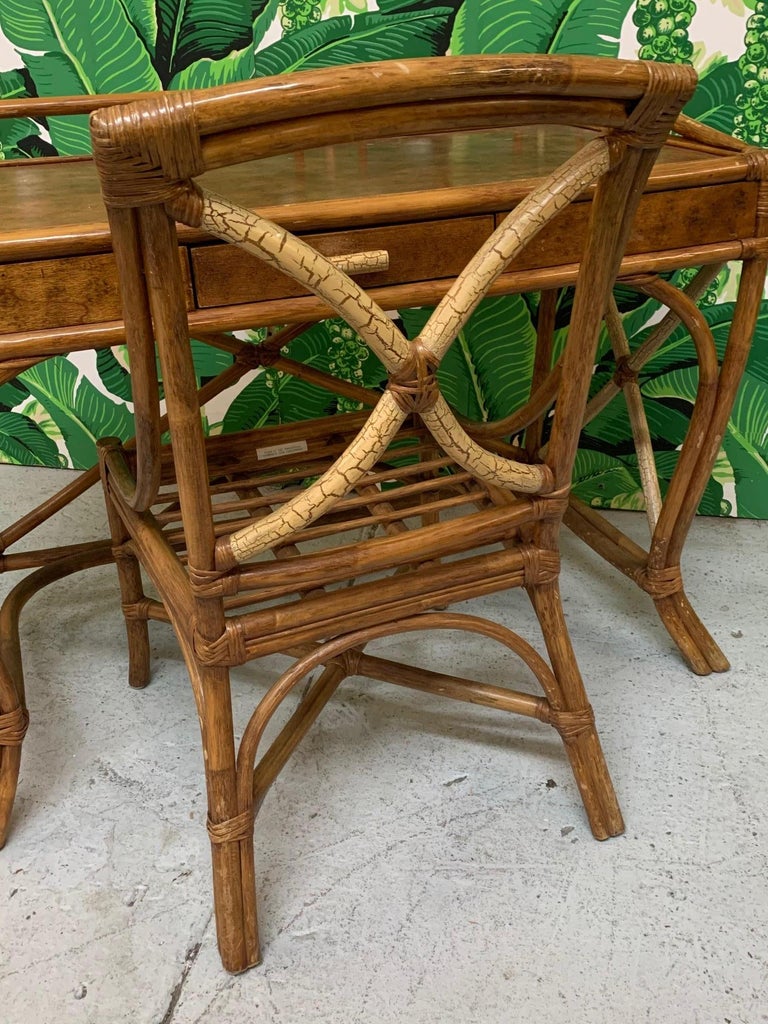 Midcentury Bamboo Desk and Chair at 1stDibs