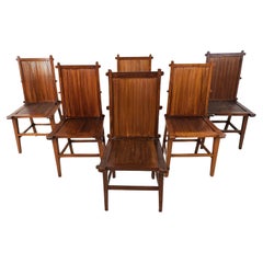 Vintage Mid century bamboo dining chairs, 1960s