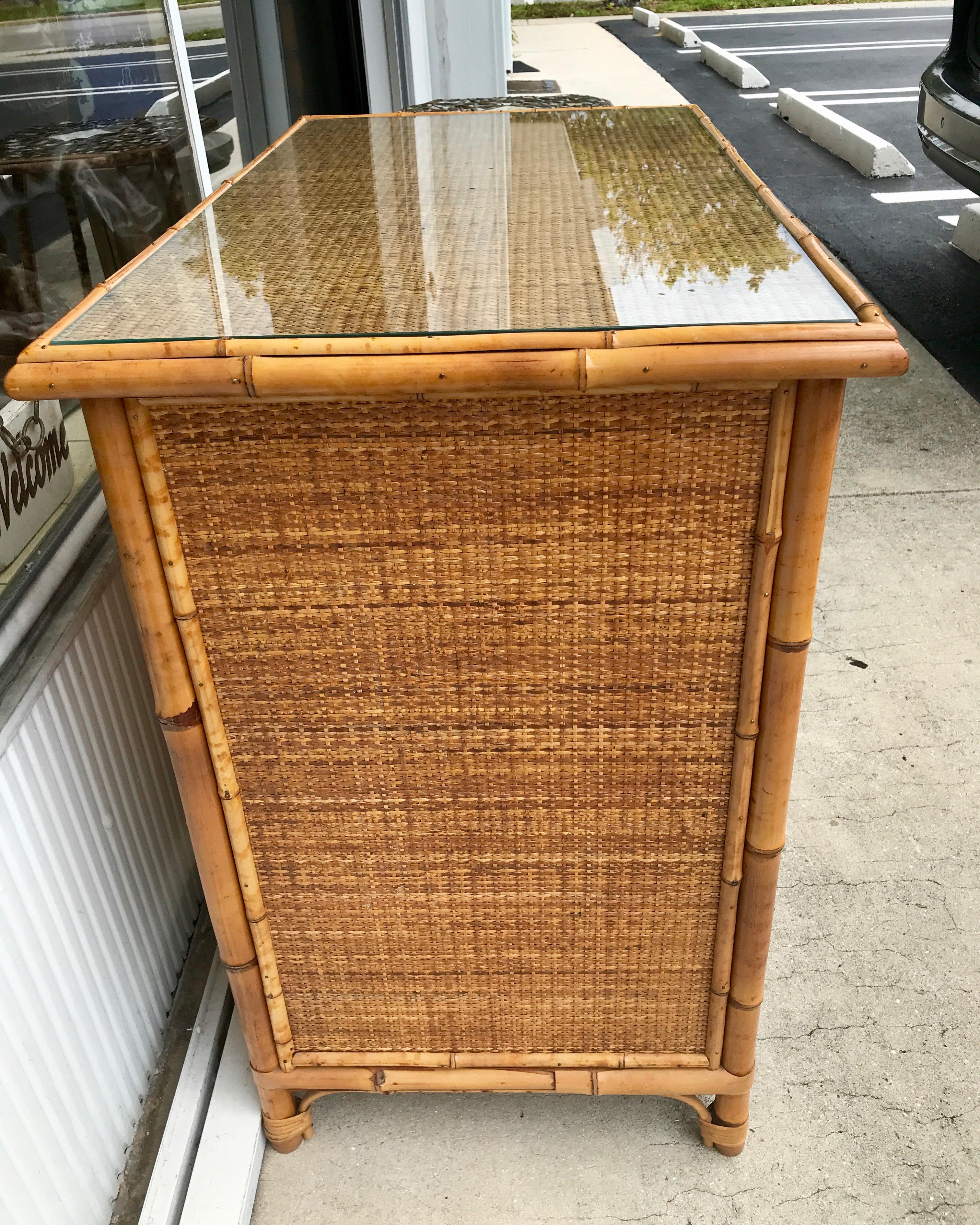 Mid Century Bamboo Dresser 3