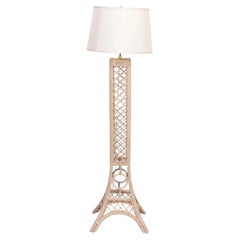 Mid Century Bamboo Eifel Tower Floor Lamp Rewired