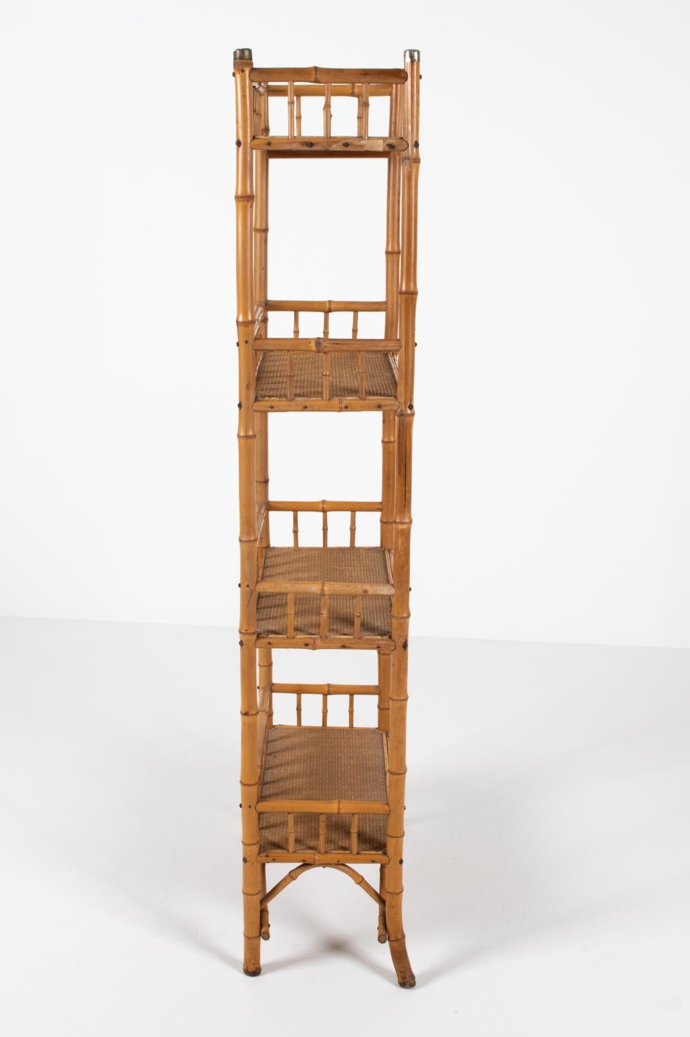 Mid-Century Bamboo Etagere in the Manner of R. Wengler, c. 1950's 4