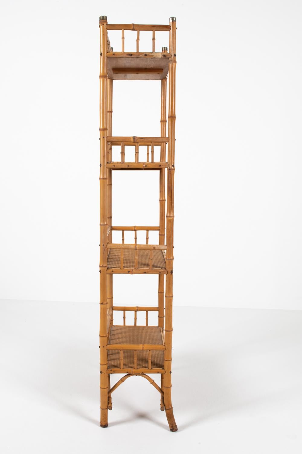 Mid-Century Bamboo Etagere in the Manner of R. Wengler, c. 1950's 5