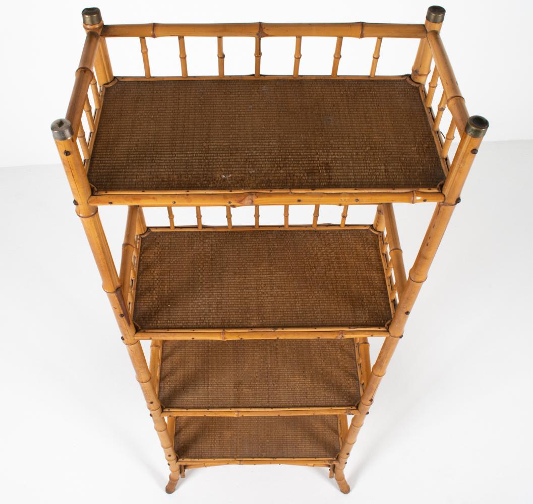 Mid-Century Bamboo Etagere in the Manner of R. Wengler, c. 1950's 7