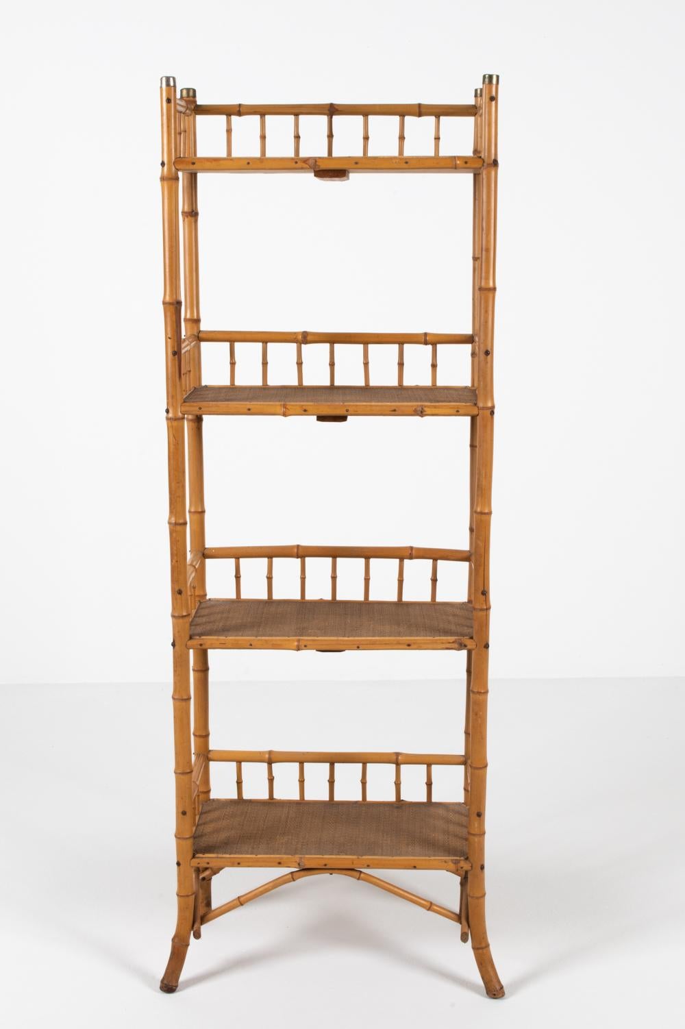 Mid-Century Modern Mid-Century Bamboo Etagere in the Manner of R. Wengler, c. 1950's