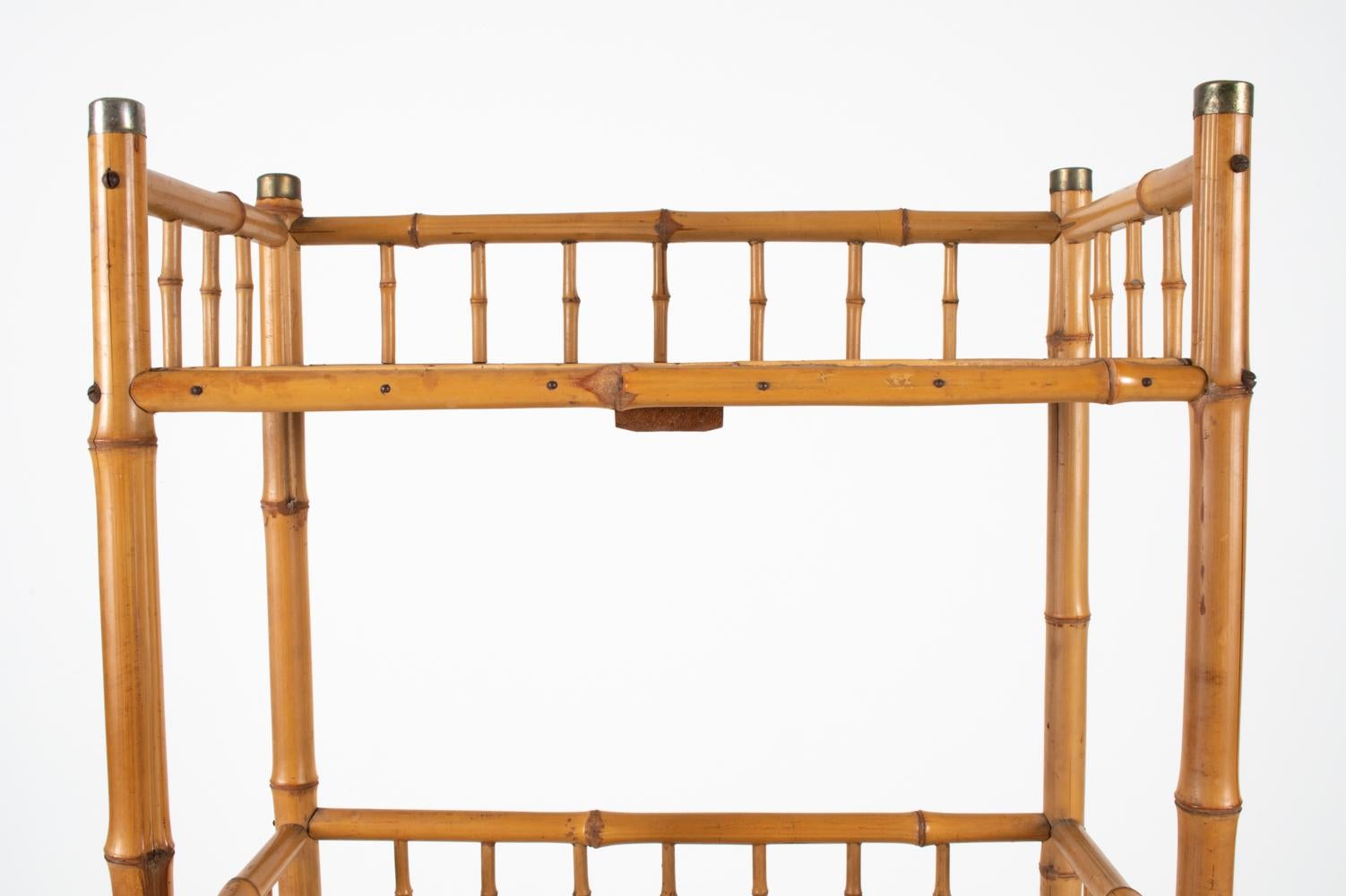 Mid-Century Bamboo Etagere in the Manner of R. Wengler, c. 1950's In Good Condition In Norwalk, CT