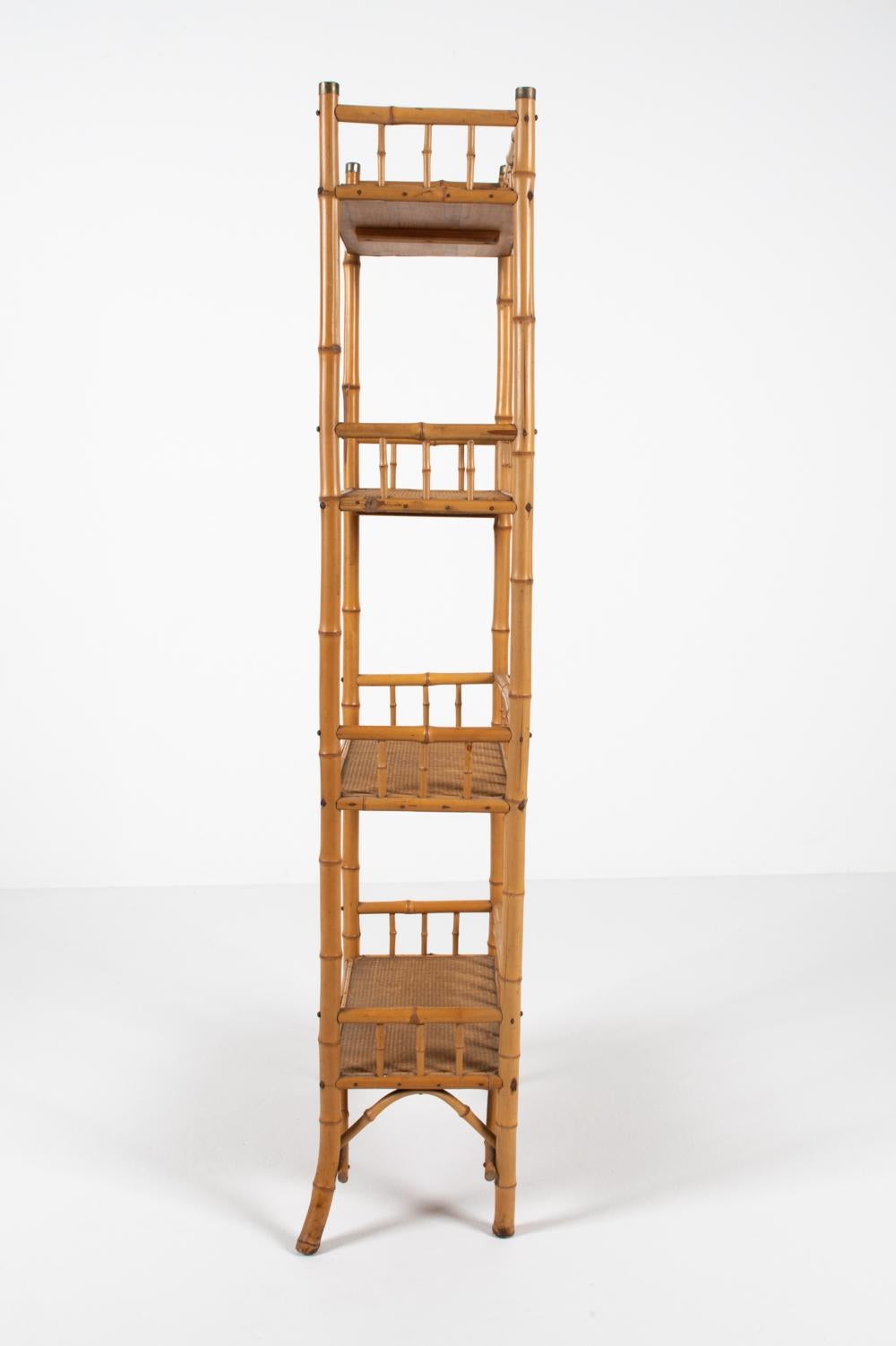 Mid-Century Bamboo Etagere in the Manner of R. Wengler, c. 1950's 1