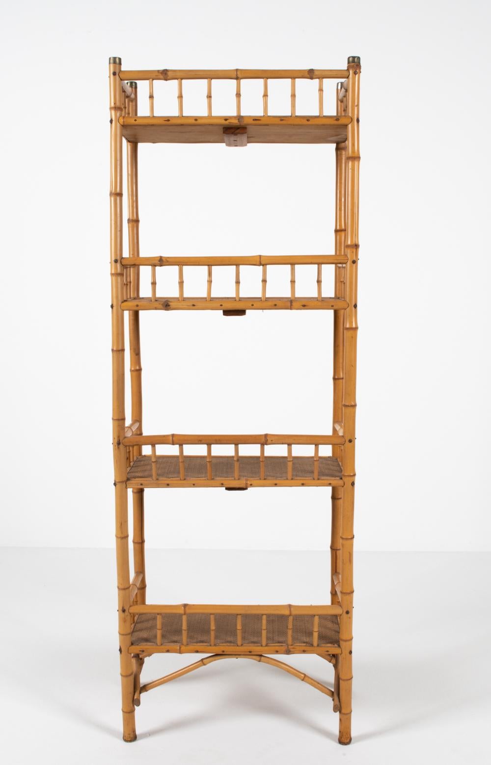 Mid-Century Bamboo Etagere in the Manner of R. Wengler, c. 1950's 3