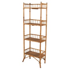 Mid-Century Bamboo Etagere in the Manner of R. Wengler, c. 1950's