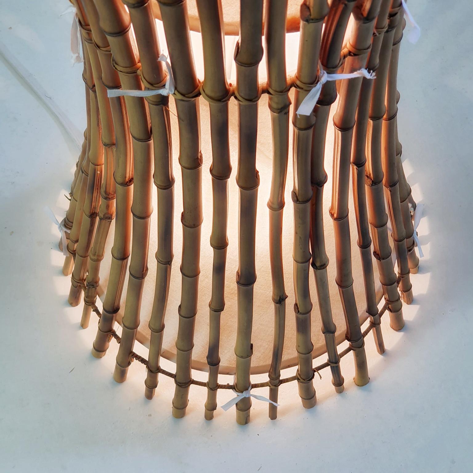 Lampada da terra in bambù di metà secolo dopo Franco Albini, anni '60 in vendita 3