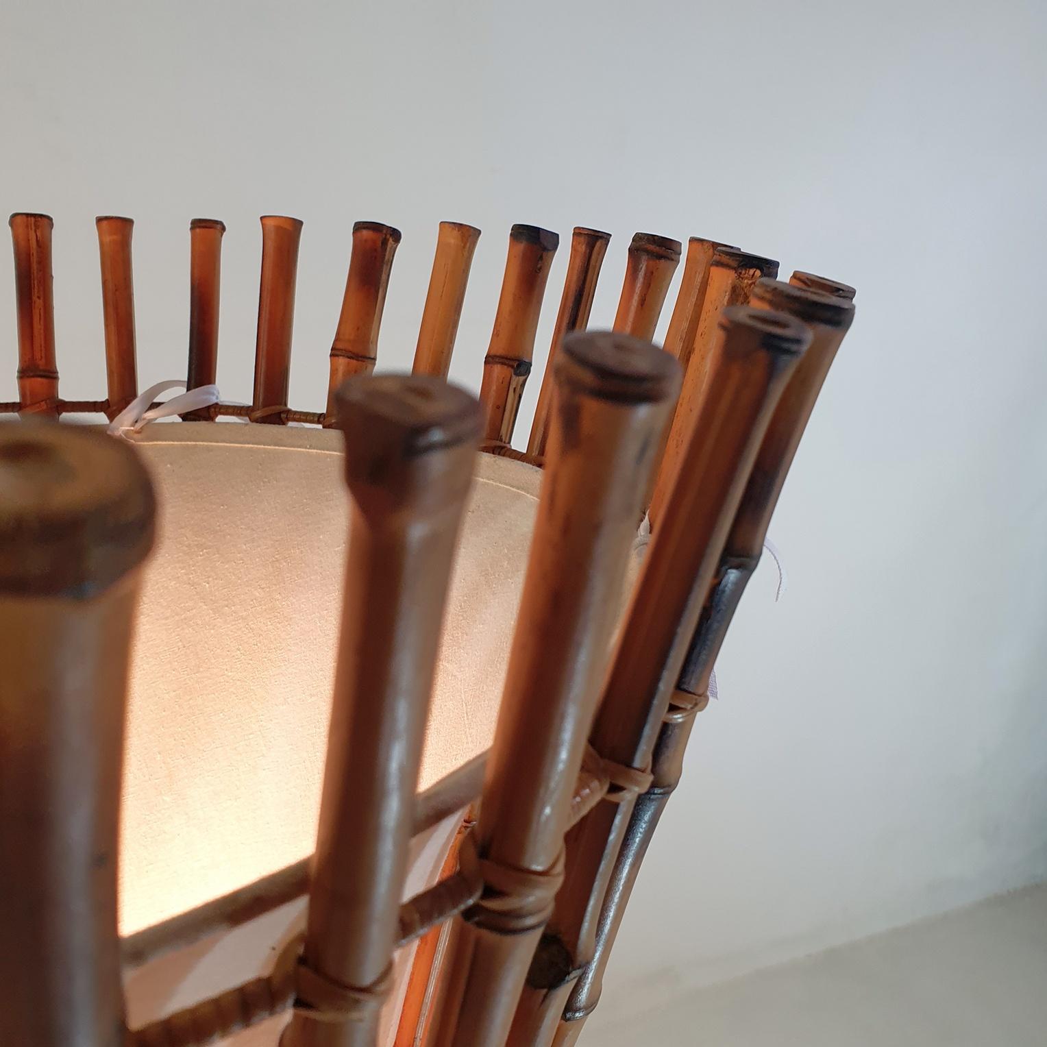 Lampada da terra in bambù di metà secolo dopo Franco Albini, anni '60 In condizioni buone in vendita a Albano Laziale, Rome/Lazio