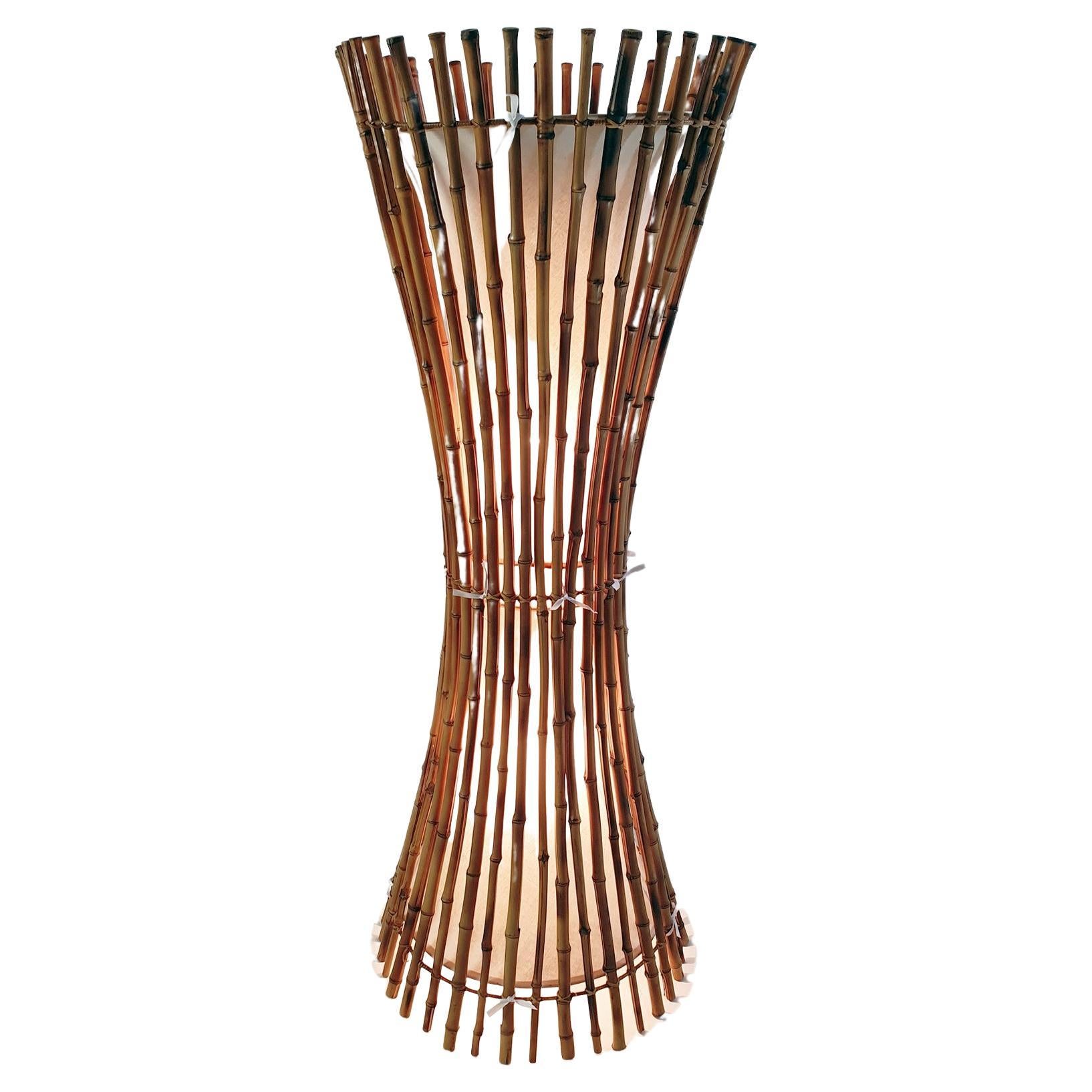 Mid Century Bamboo Floor Lamp after Franco Albini, 1960s