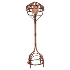 Mid-Century Bamboo Floor Lamp. Spain 1970