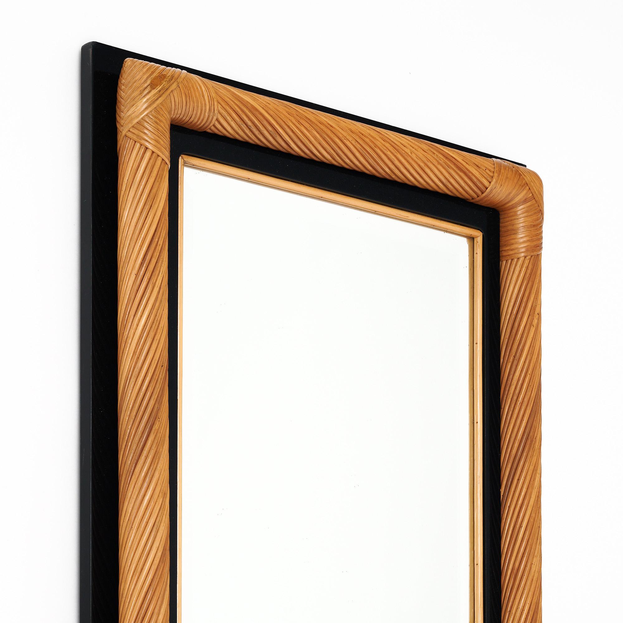 Mid-Century Modern Mid-Century Bamboo Full Length Mirror For Sale