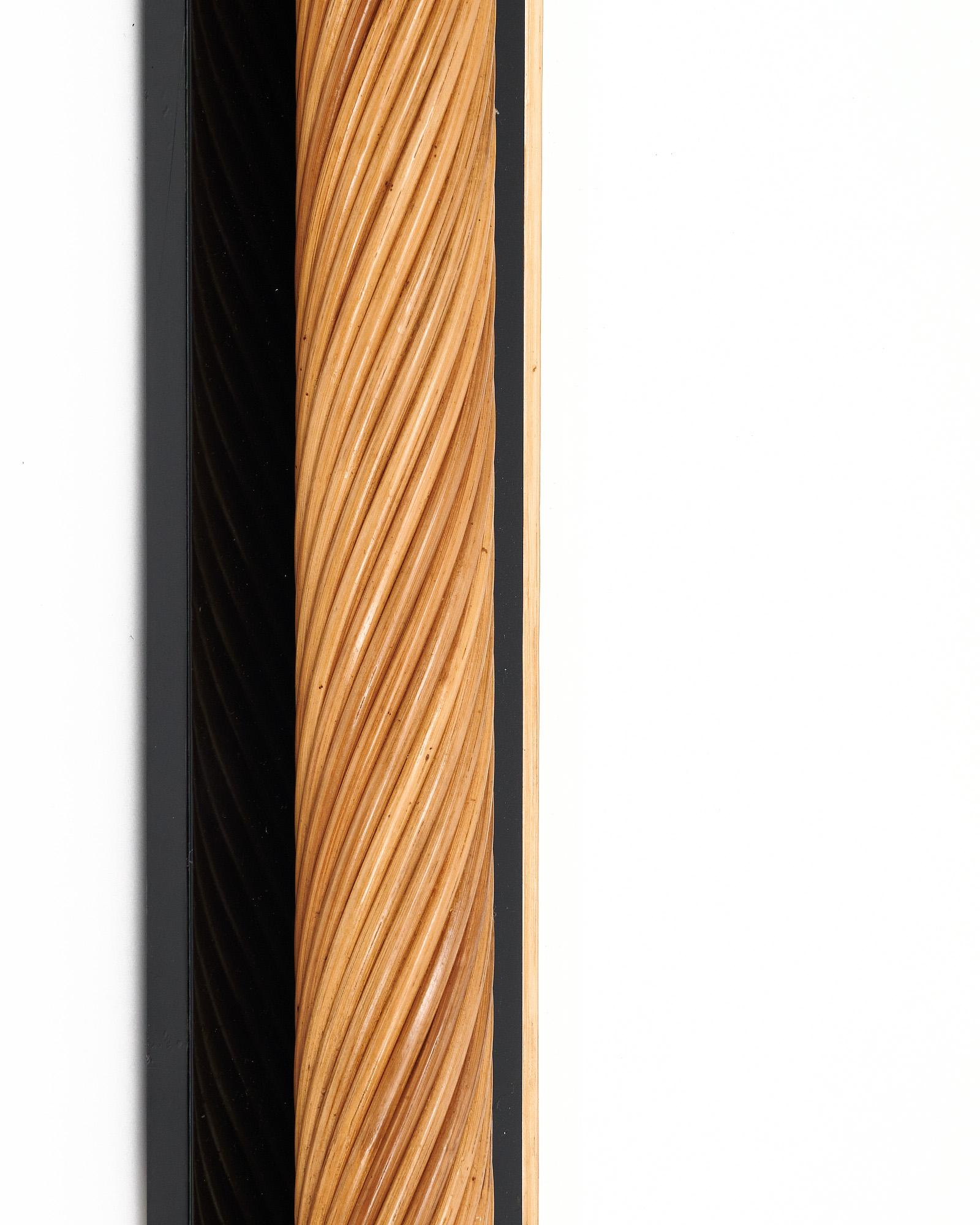 Mid-Century Bamboo Full Length Mirror In Good Condition For Sale In Austin, TX