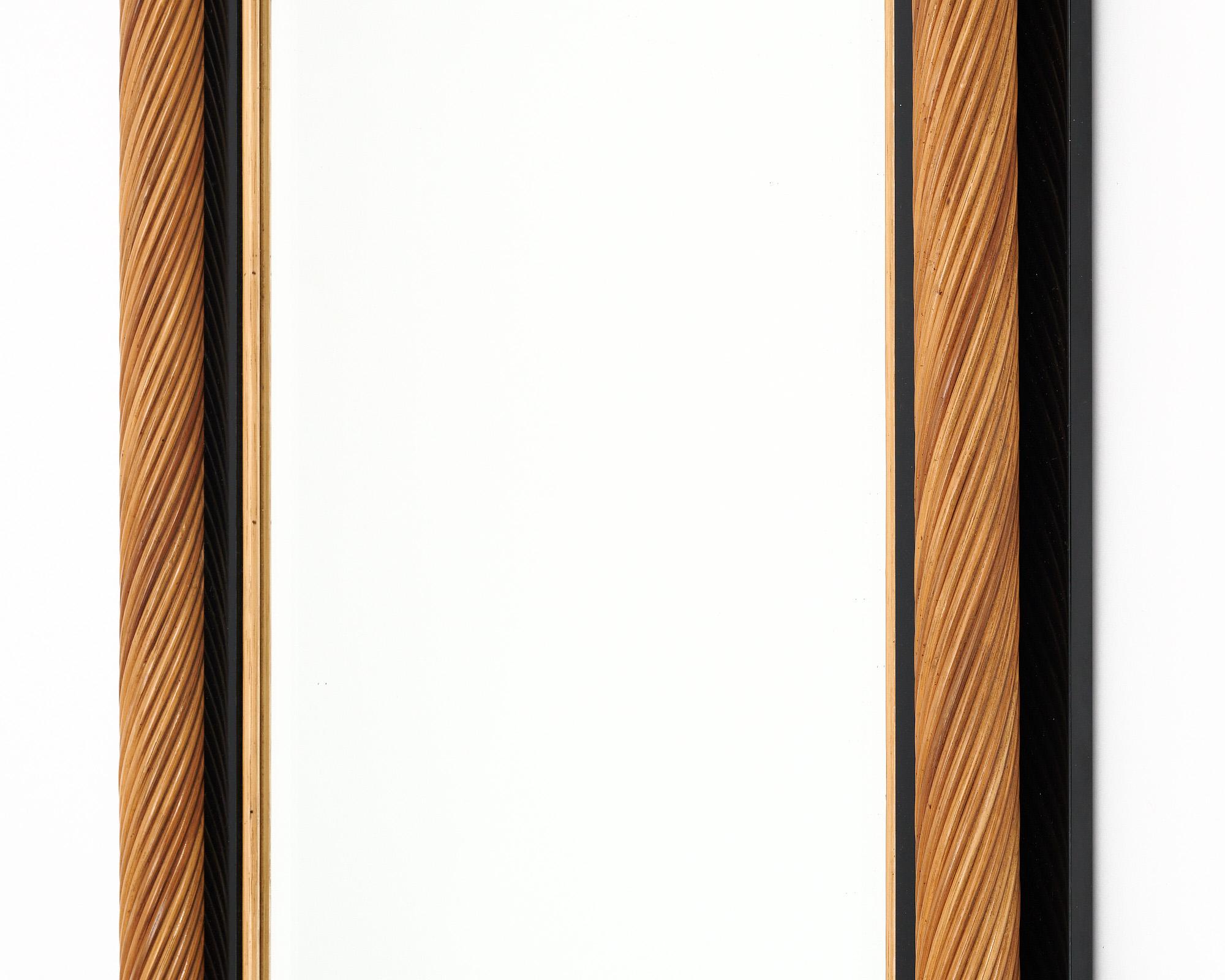 Mid-Century Bamboo Full Length Mirror For Sale 3