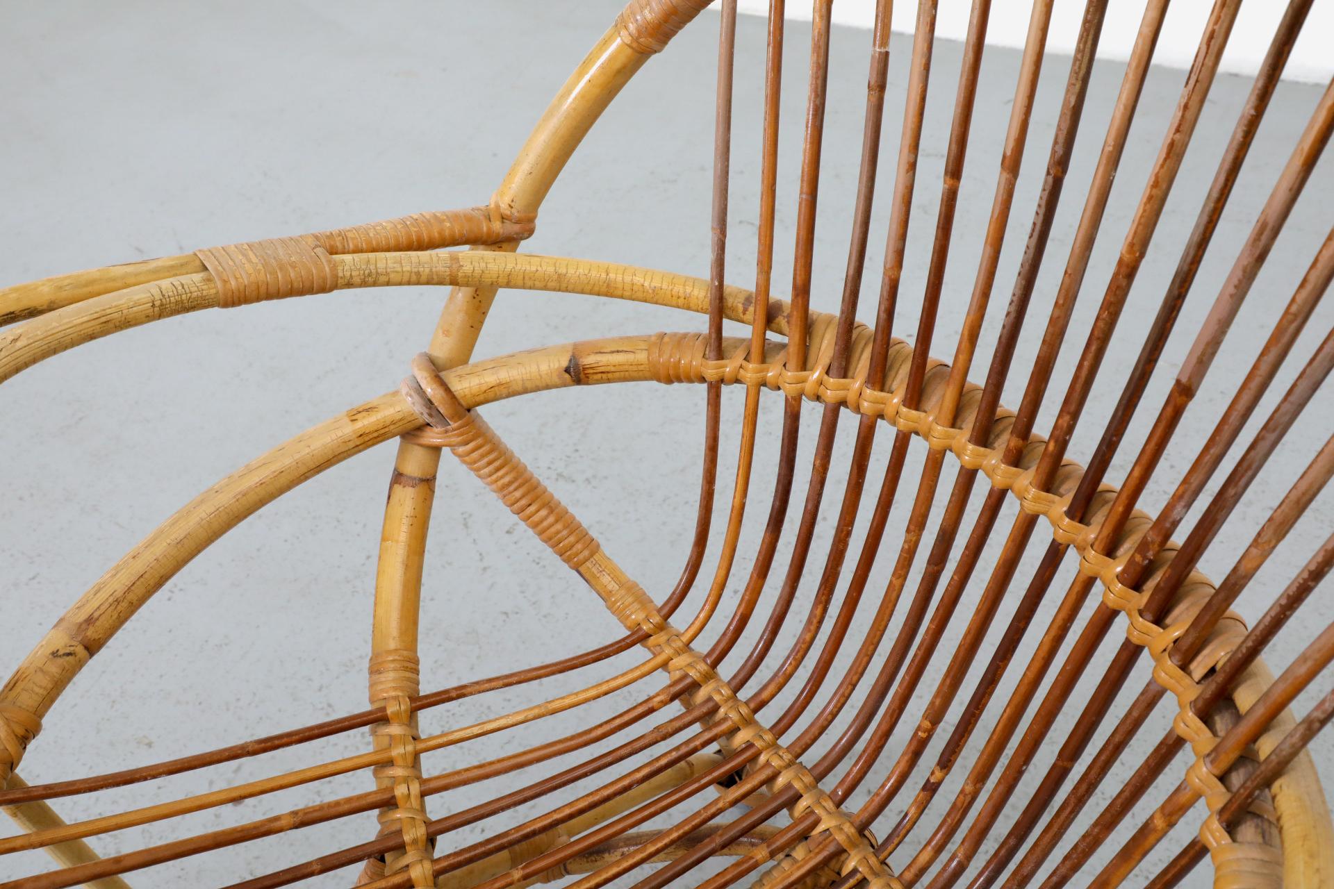 Silla con aro de bambú de mediados de siglo de Rohe Noordwolde en venta 2