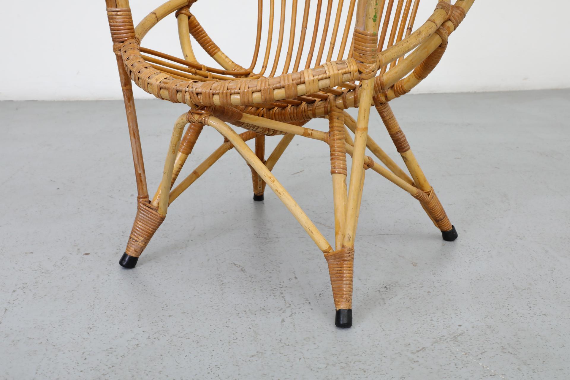 Mid-Century Bamboo Hoop Chair by Rohe Noordwolde For Sale 3
