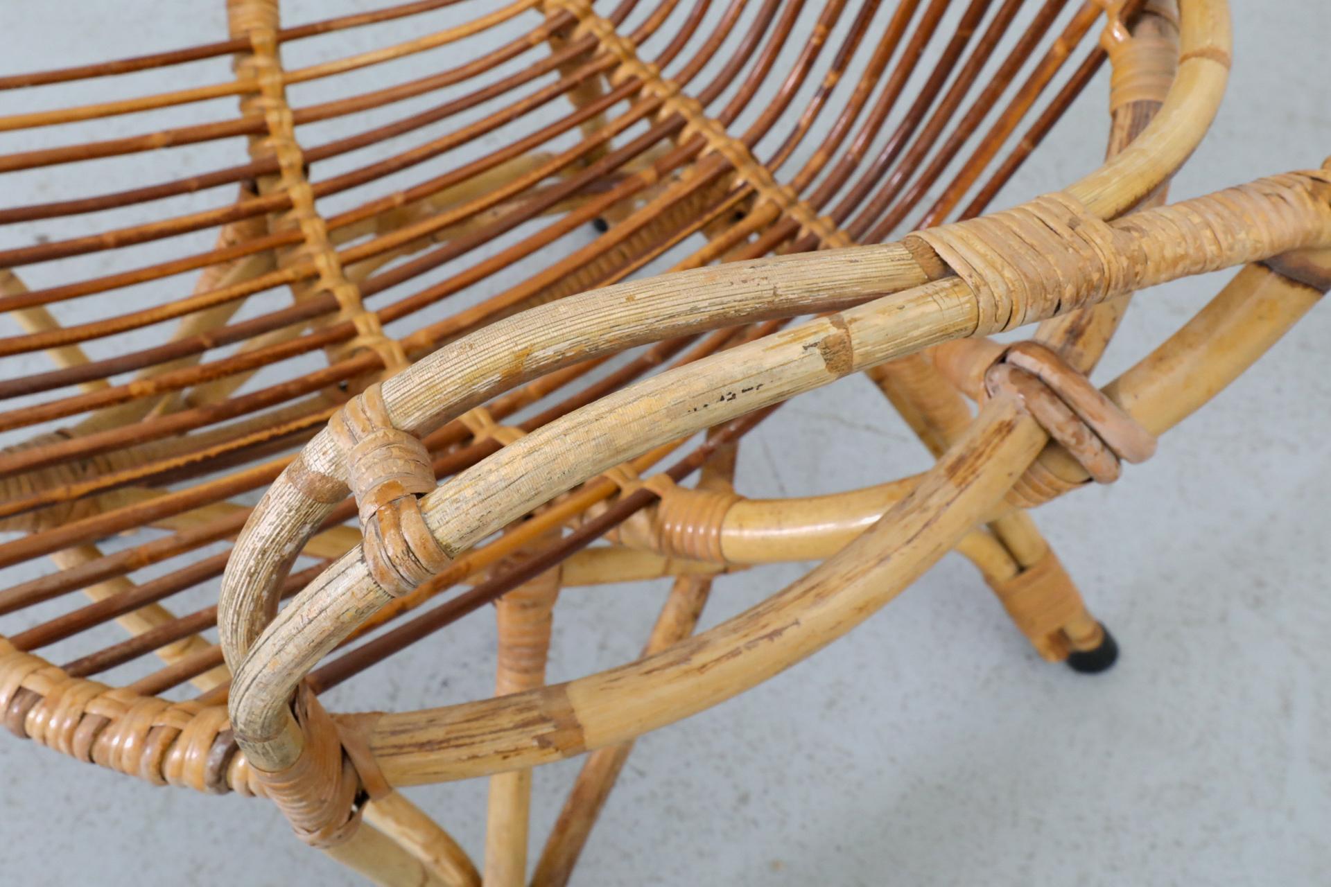 Silla con aro de bambú de mediados de siglo de Rohe Noordwolde en venta 3
