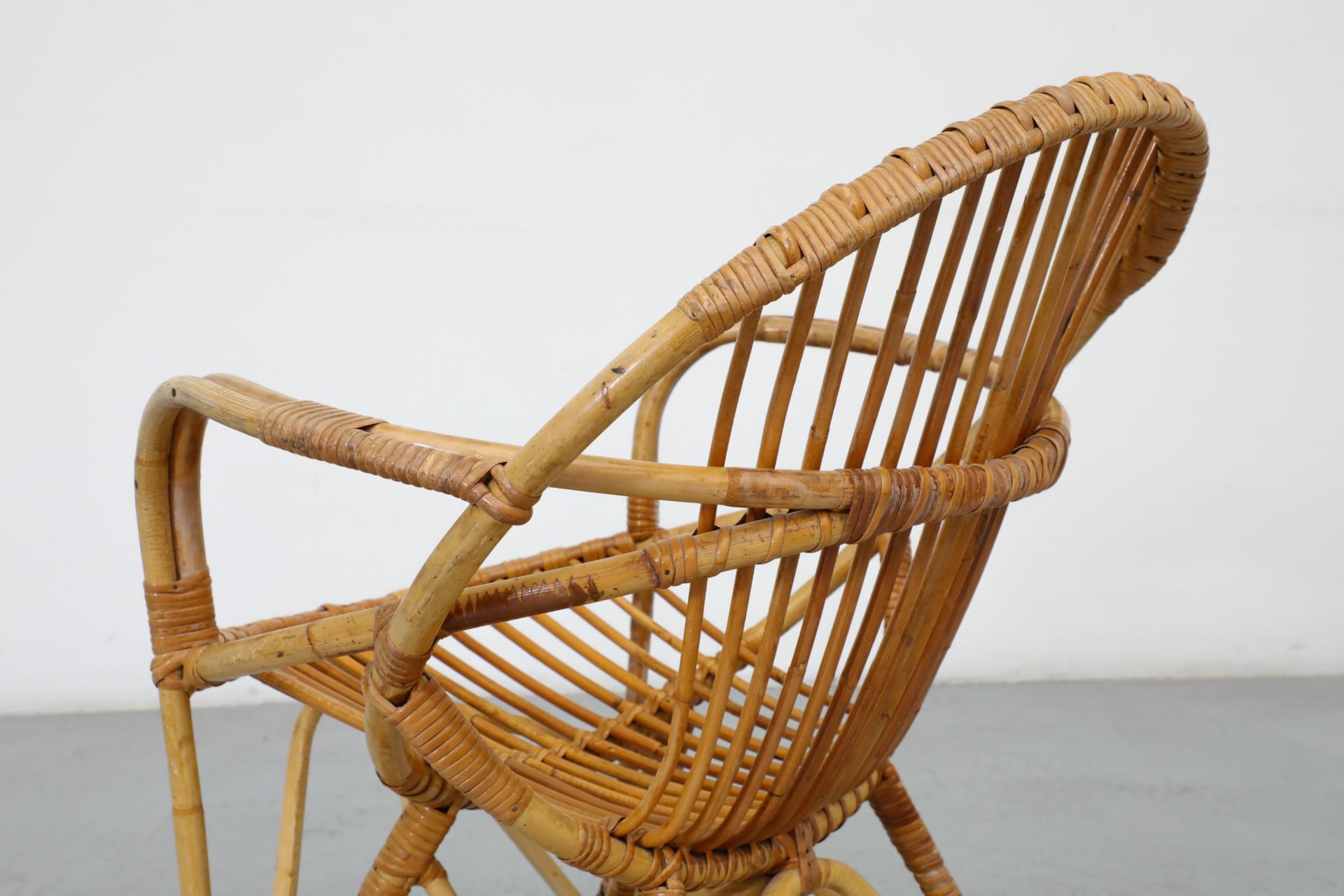 Mid-Century Bamboo Hoop Chair by Rohe Noordwolde For Sale 4