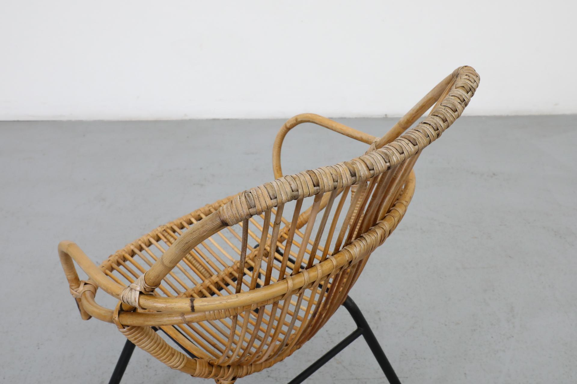 Mid-Century Bamboo Hoop Chair by Rohe Noordwolde For Sale 4