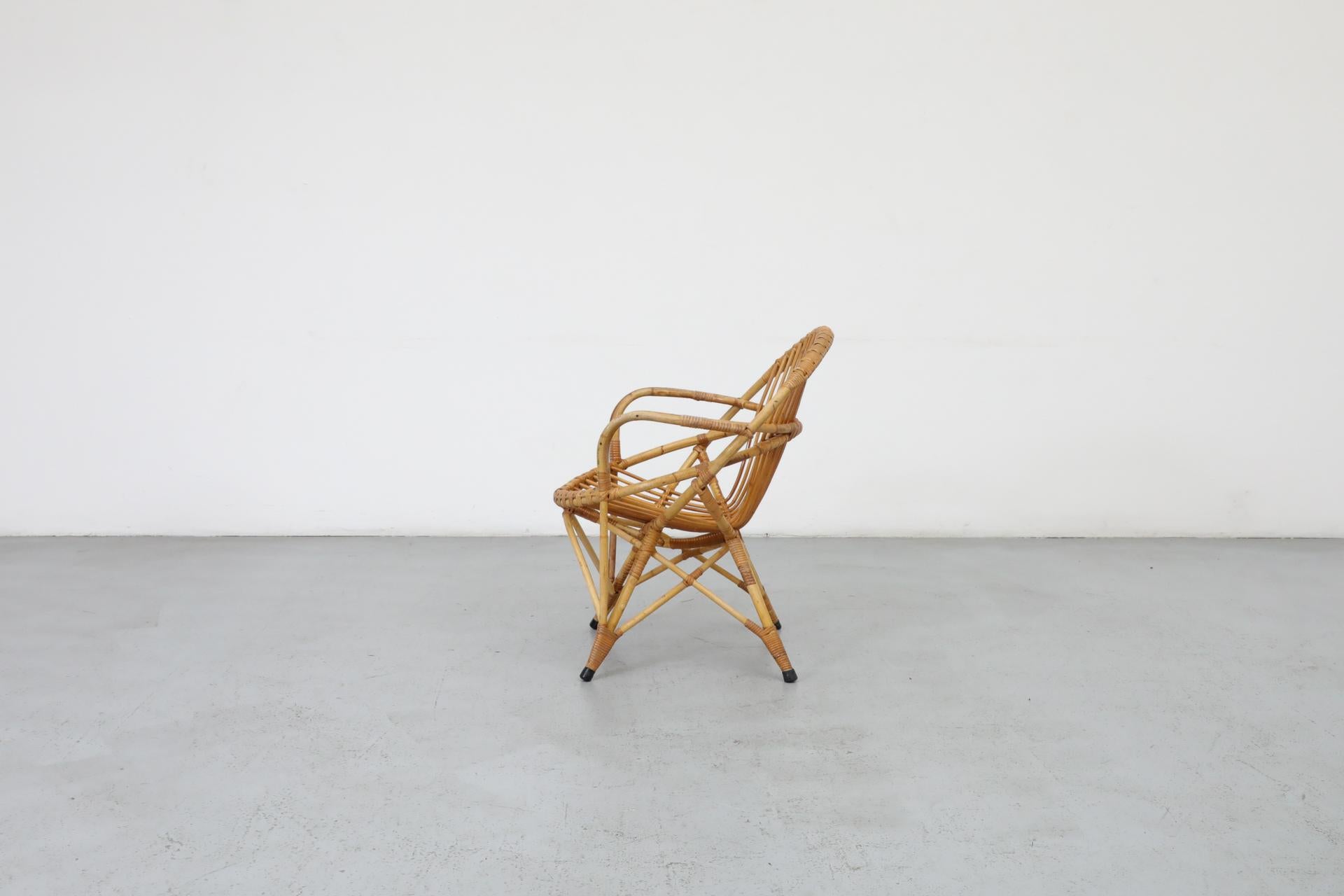 Dutch Mid-Century Bamboo Hoop Chair by Rohe Noordwolde For Sale