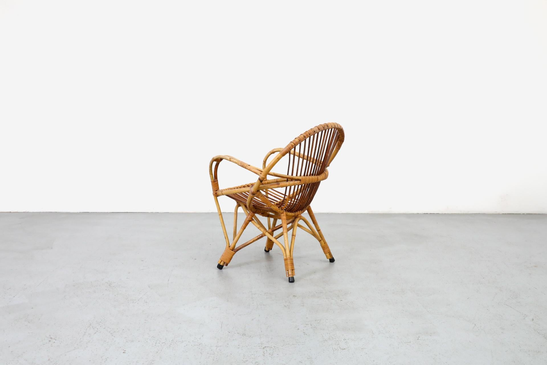 Silla con aro de bambú de mediados de siglo de Rohe Noordwolde Holandés en venta