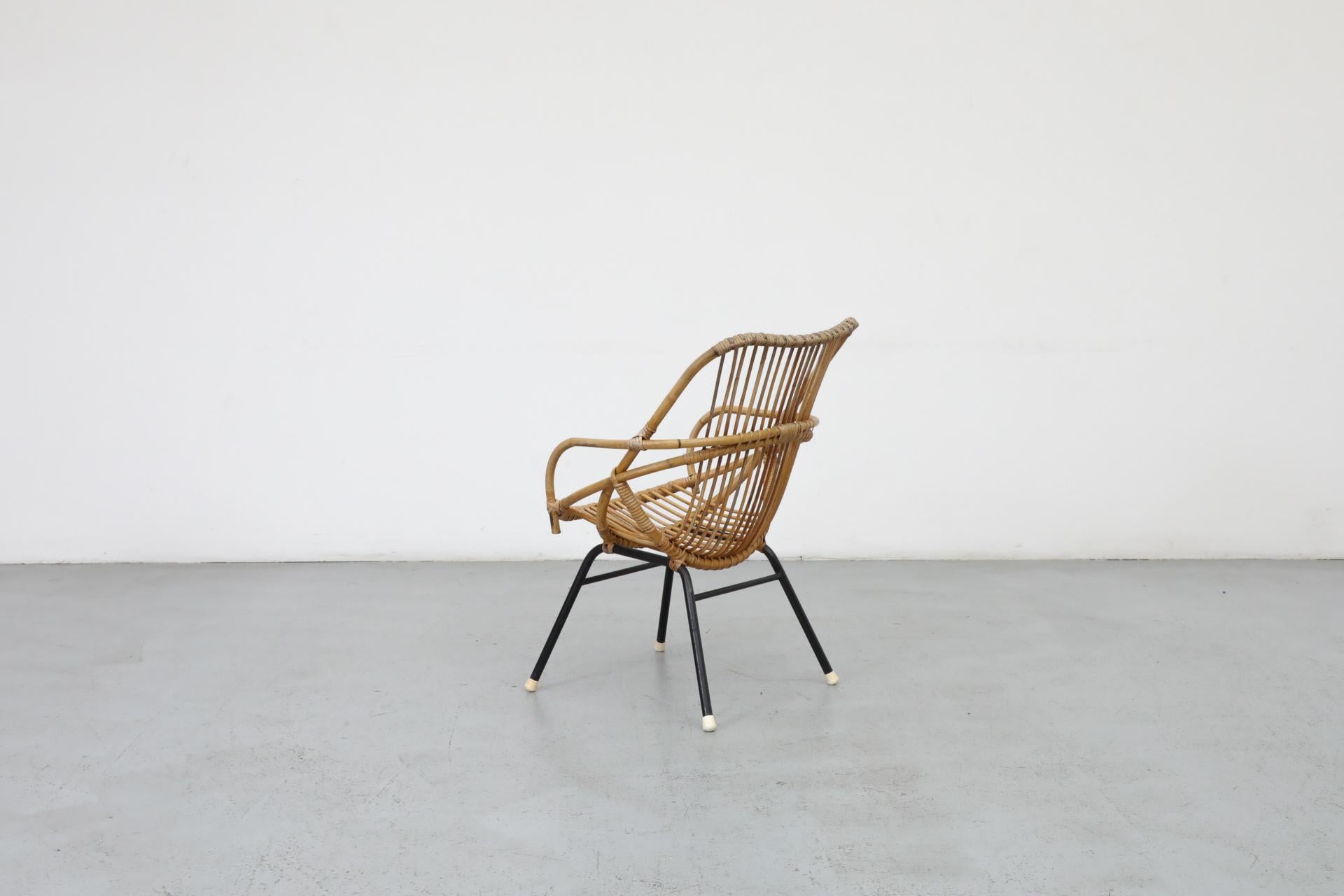 Enameled Mid-Century Bamboo Hoop Chair by Rohe Noordwolde For Sale