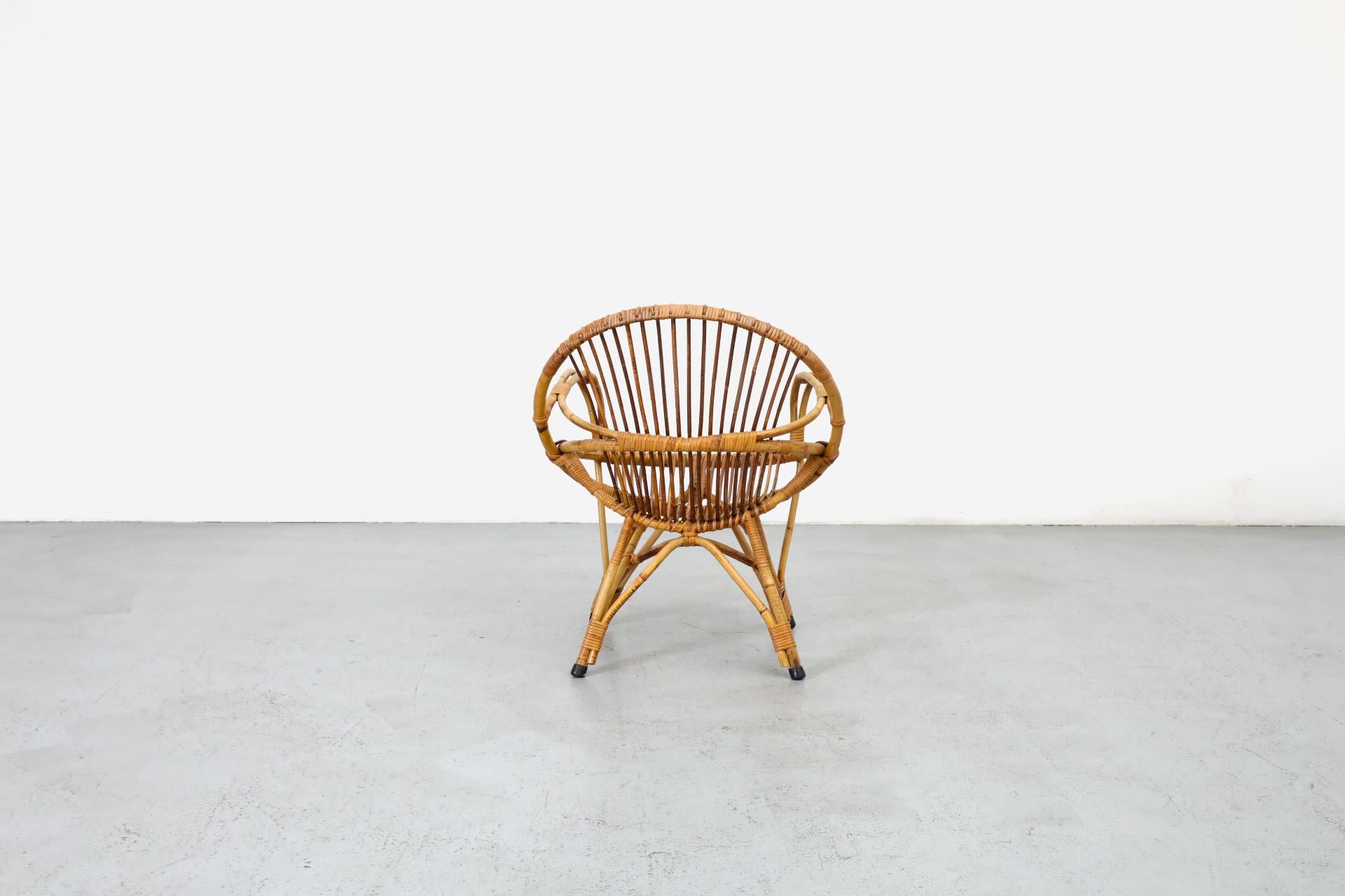 Silla con aro de bambú de mediados de siglo de Rohe Noordwolde Esmaltado en venta